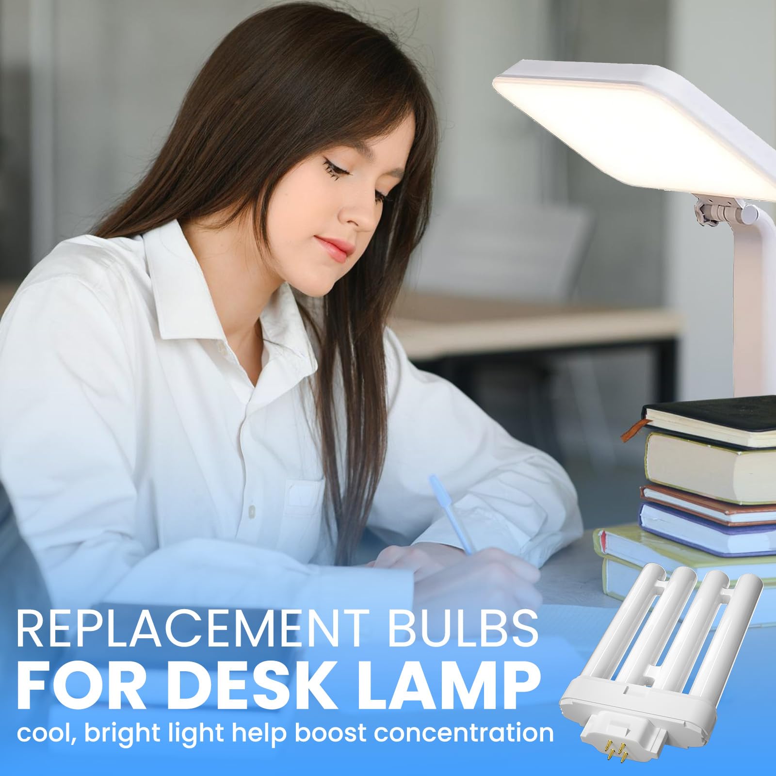 Lustaled 27W Fml27-65K Cfl Bulb, 6500K Daylight, 4-Pin Gx10Q-4 Base Compact Fluorescent Light Bulb, Quad Tubes Replacement Bulb