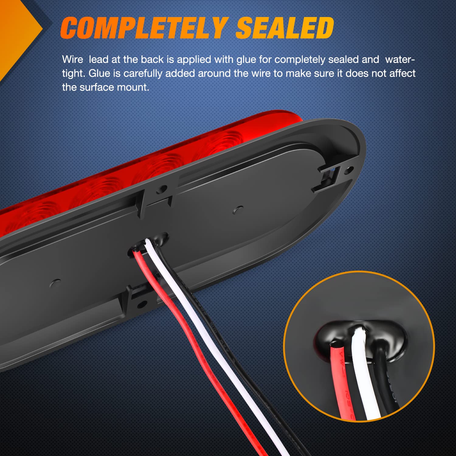 Nilight 6 Oval Red LED Trailer Tail Light - 2PCS Waterproof Stop Brake Turn Lights for Truck RV Boat Bus Lorry Camper Van