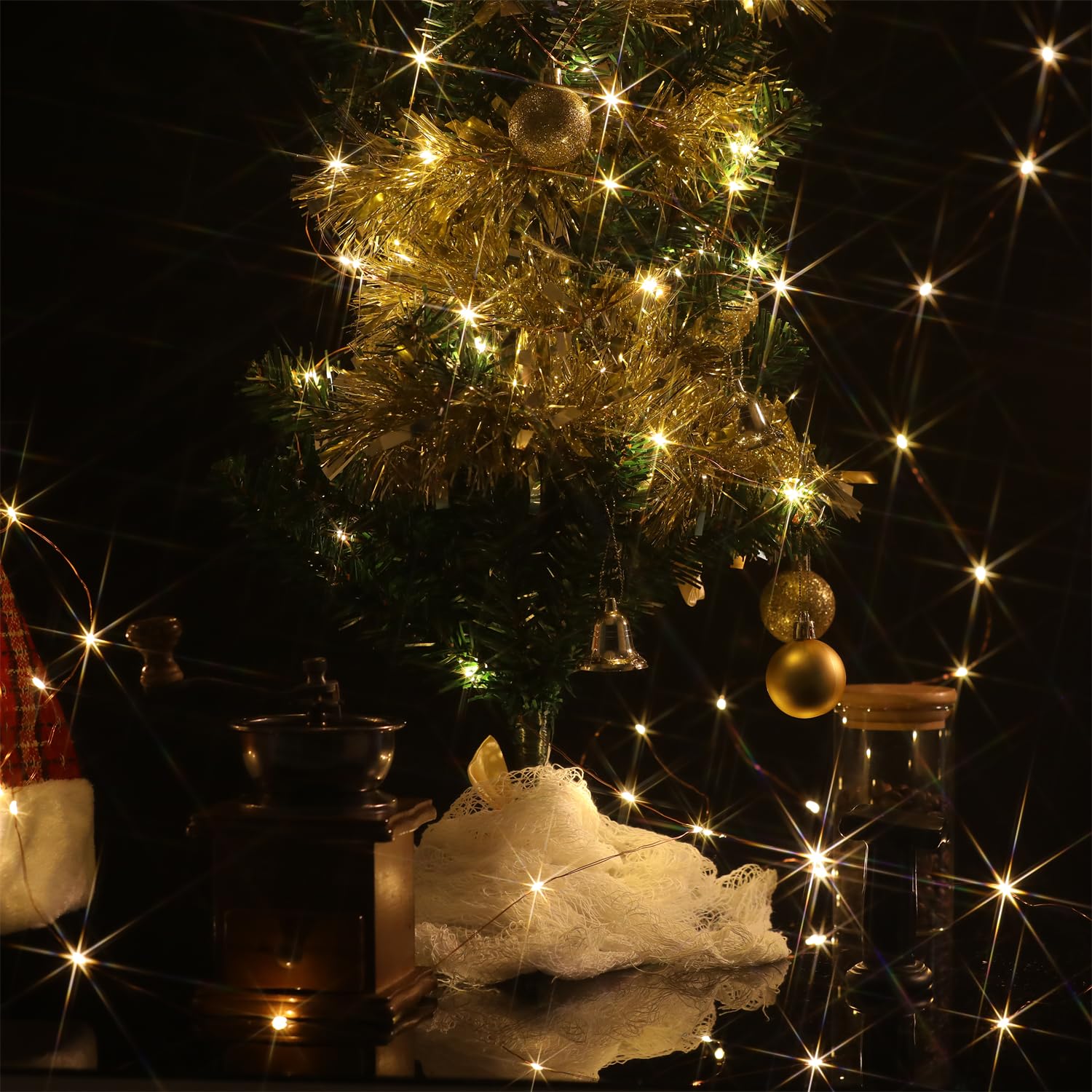 Beingreat 33ft USB Fairy Lights, 100 Mini LED Copper String Lights, Warm White, 8 Modes, 2 Pack for Bedroom, Wedding, Christmas, DIY Crafting