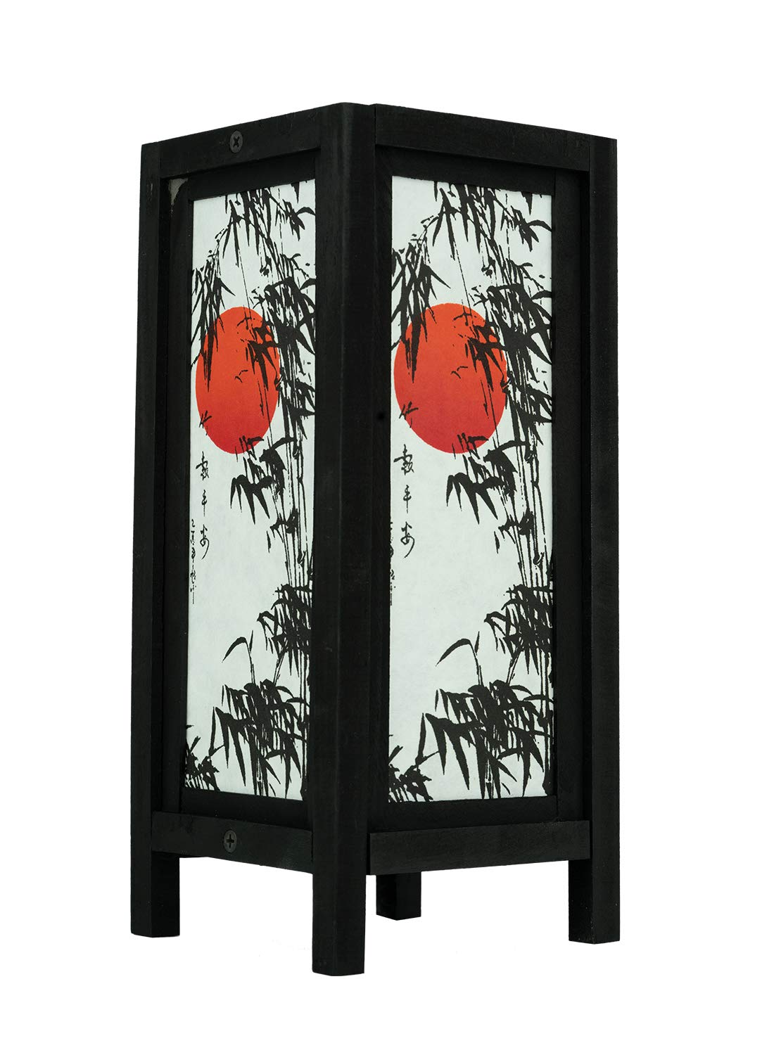 Red Berry Thai Lanna Lamp - Vintage Handmade Bamboo Tree Art Floor/Table Light - Black - Model SG_B00BD6E5CE