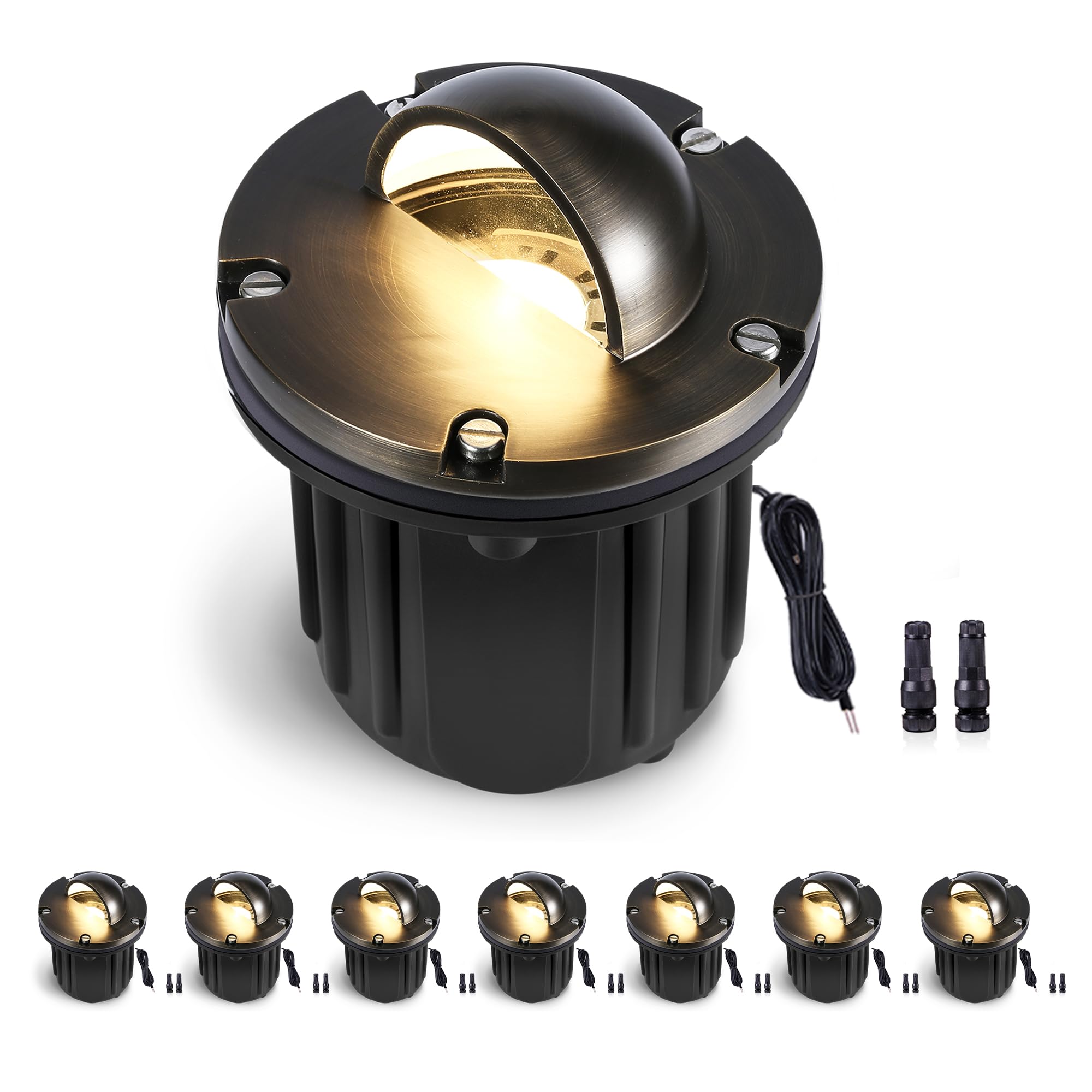 Gardenreet MR16 Well Light - Solid Brass Weatherproof Low Voltage Replaceable Bulb Inground Lighting, Electric LED 12V Fixture, 