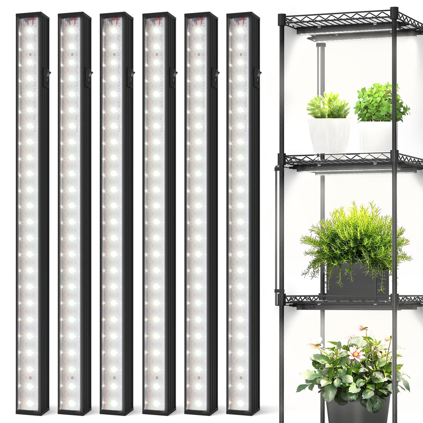SpeePlant LED Grow Light Strips, T5 Grow Lights, Full Spectrum, 1FT 5000K, Led Grow Lights for Indoor Plants, Plant Light with O
