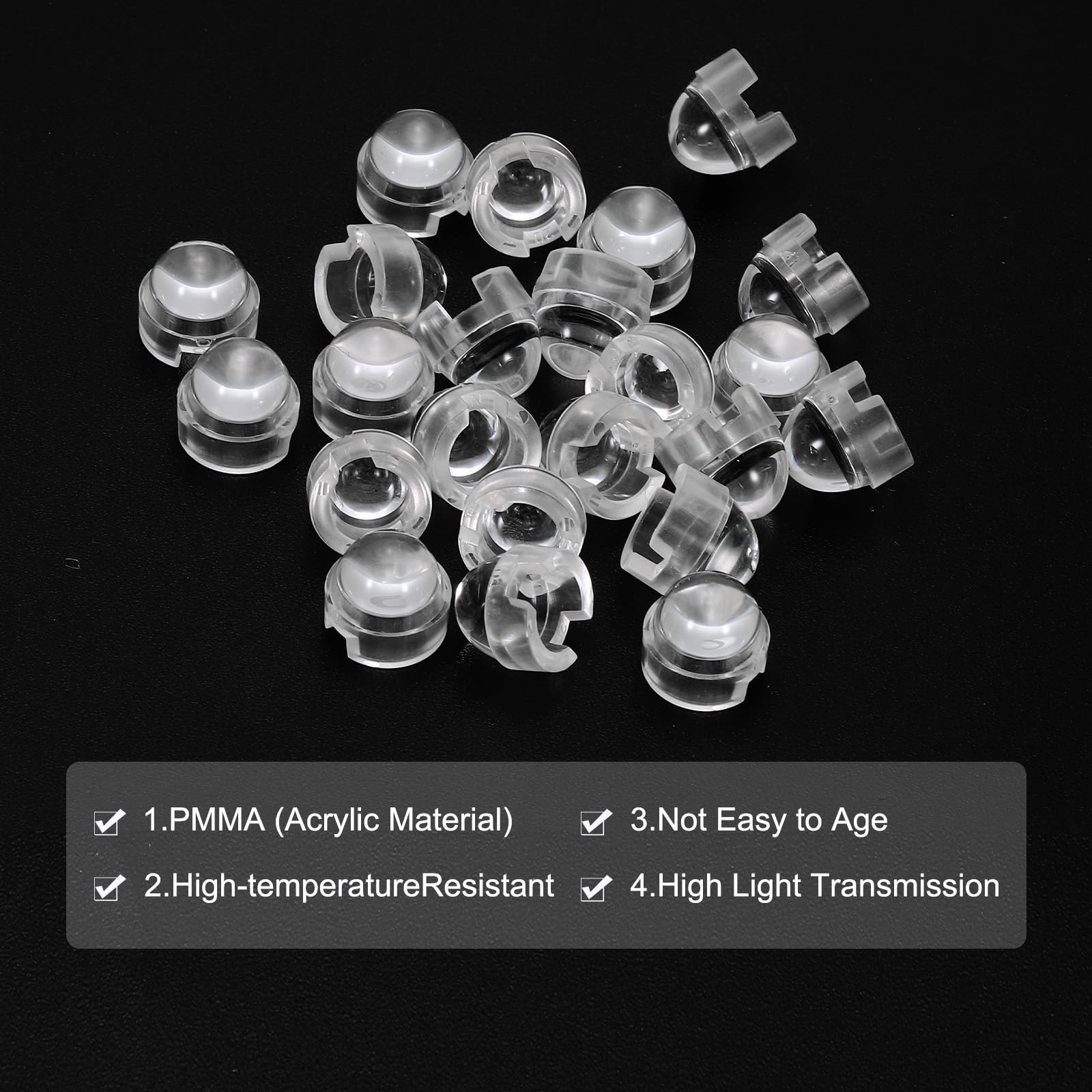 Patikil 12Mm Led Convex Lens, 36 Pack 20 Degree Beam Angle Pmma Acrylic Led Optical Convex Condenser Lens For 1W 3W Led Lamp Bea