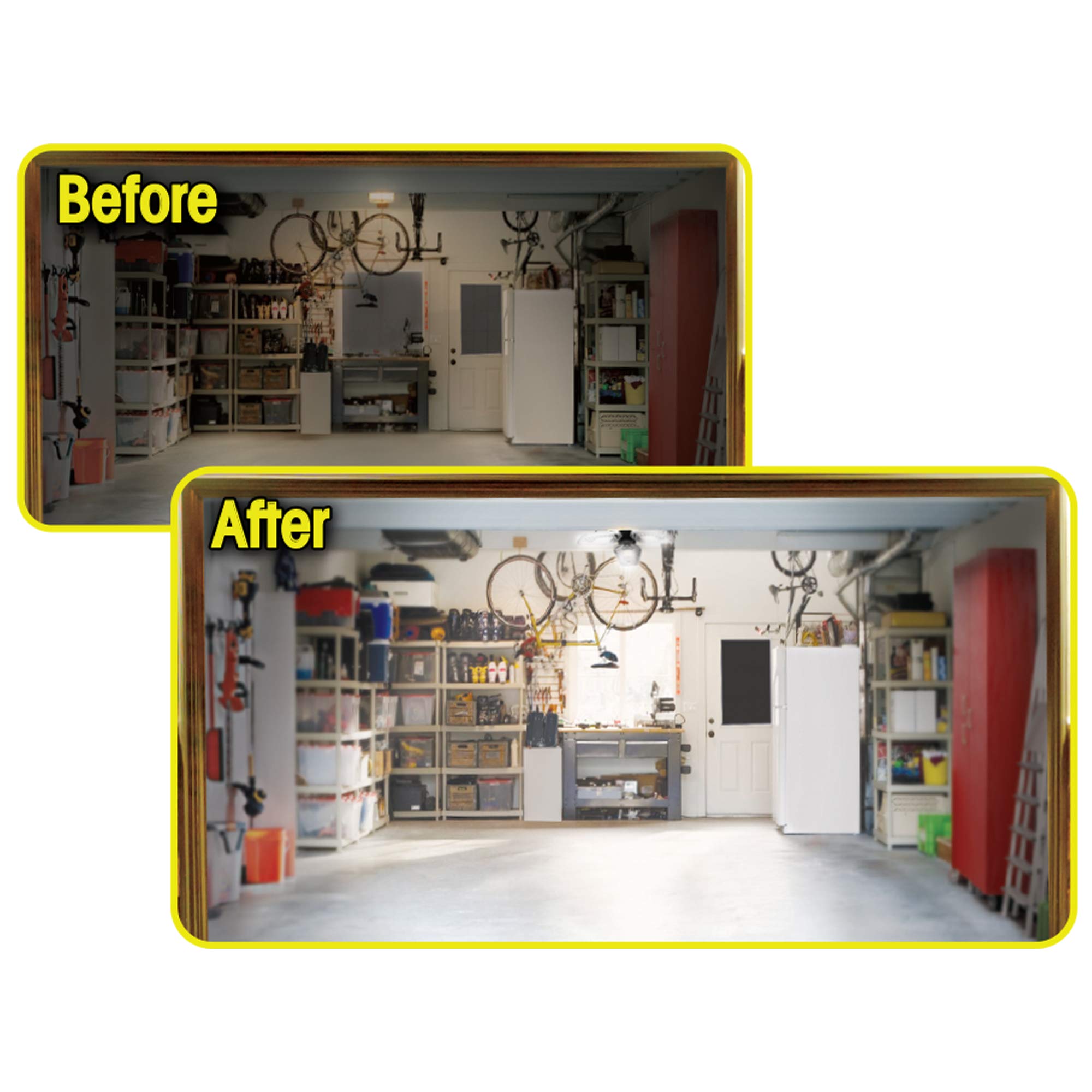 Ontel LED Garage Light - Ultra-Bright, Energy Efficient, Metal - 4-Pack, Pure White, Model 10735541093217