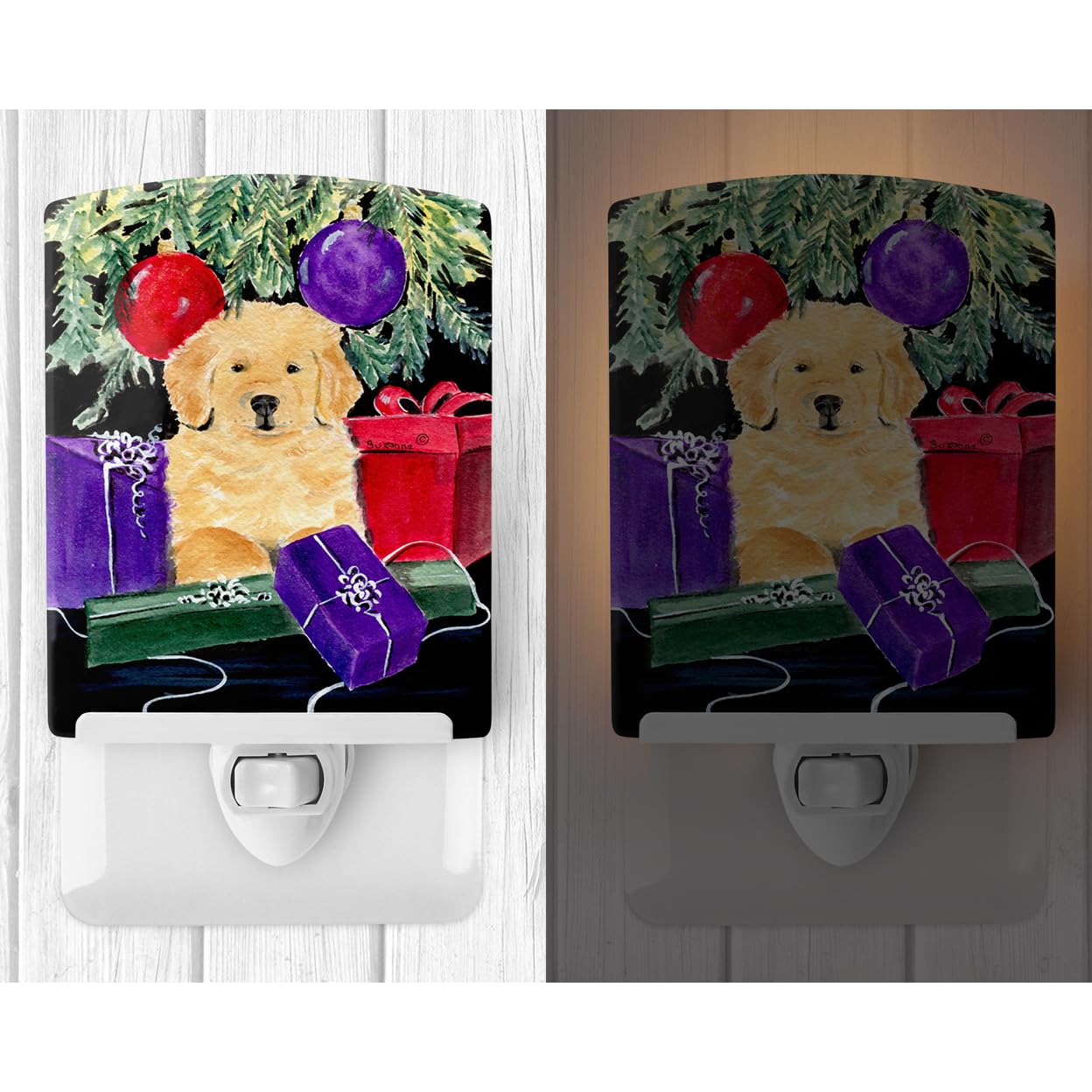 Carolines Treasures Golden Retriever Ceramic Night Light, UL-Certified, 6x4x3 inches, Model SS8581CNL, Multicolor
