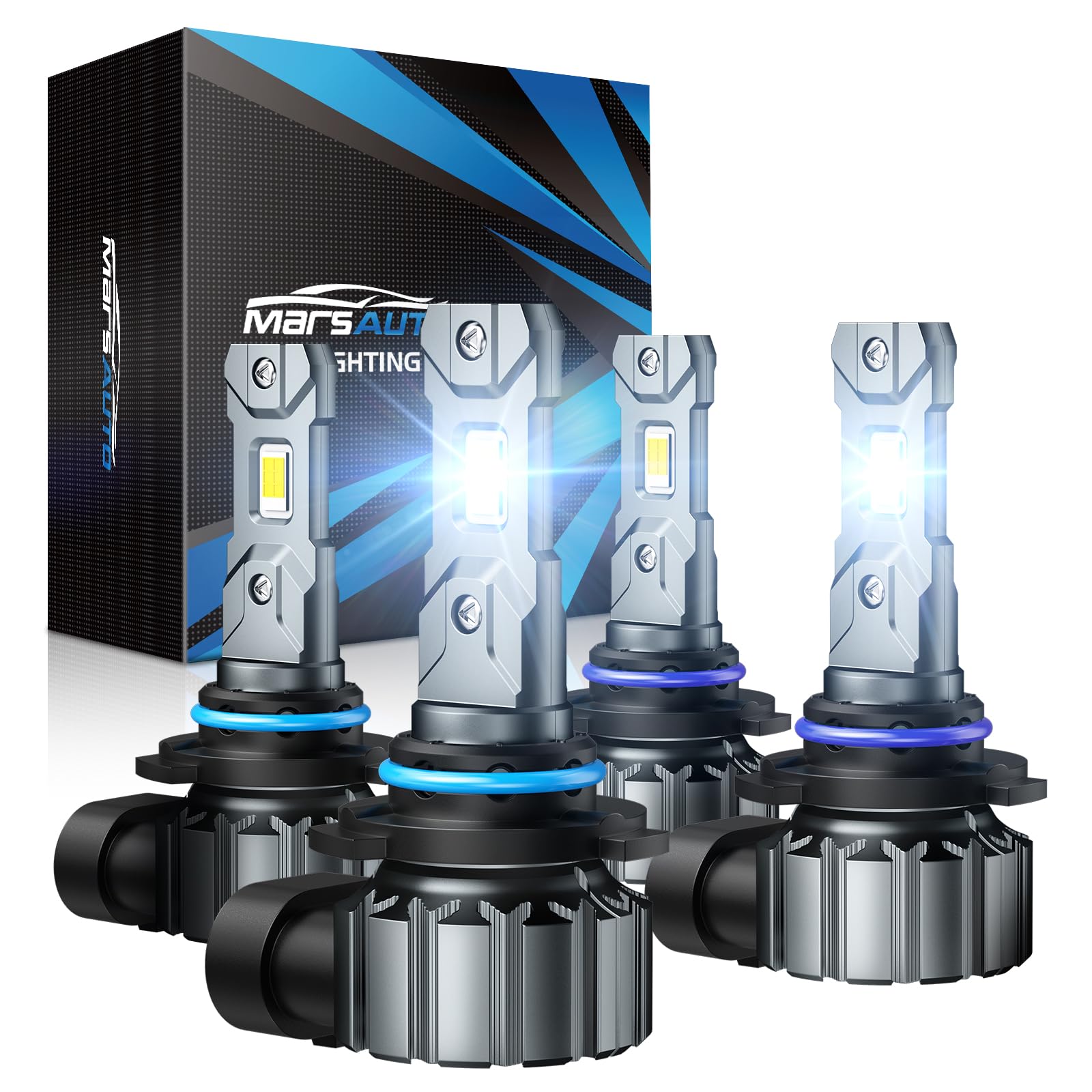 Marsauto 9005/HB3 9006/HB4 Light Bulbs Combo, 6000K Cool White, 60,000LM, M1S 9005 9006