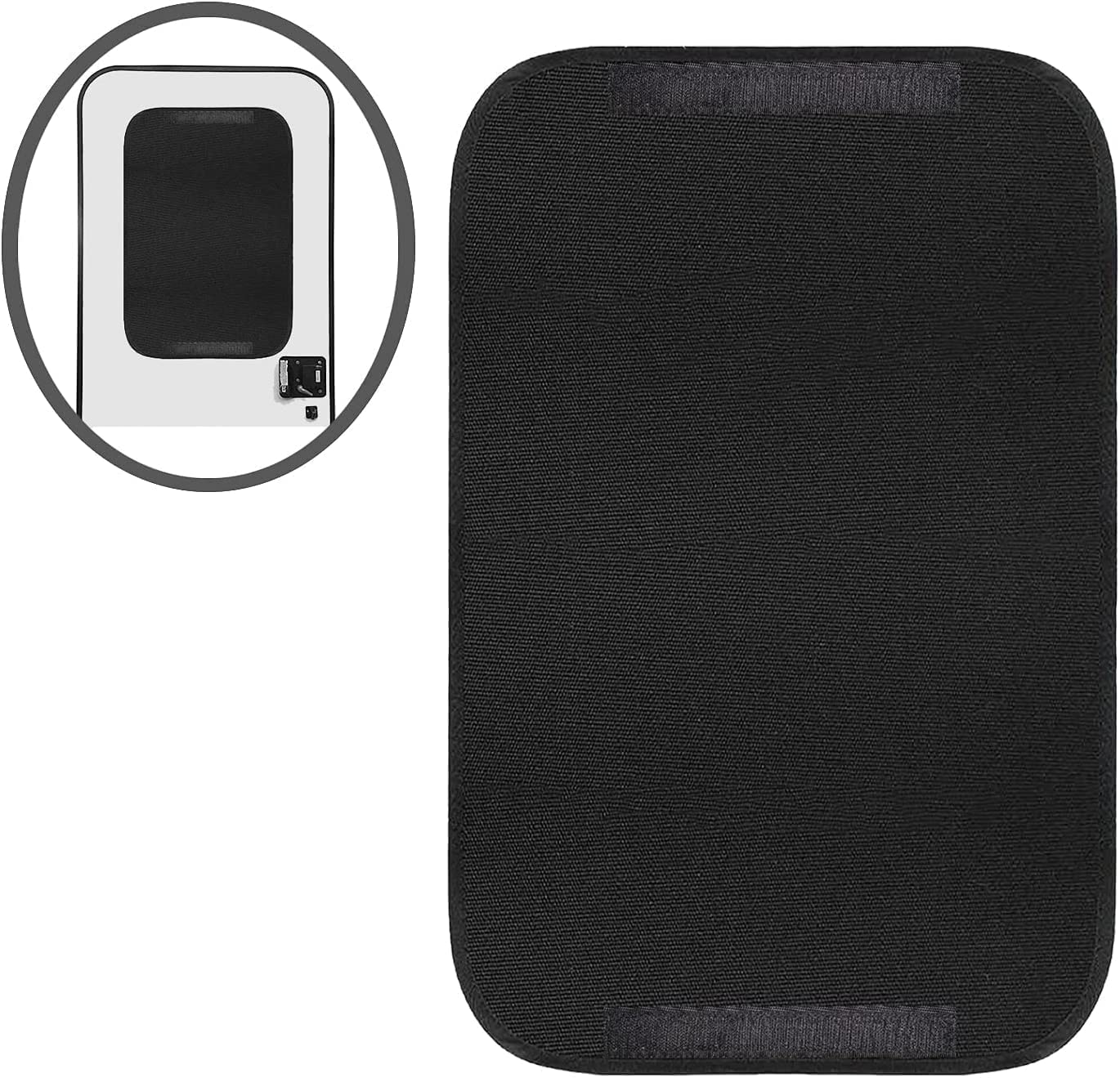 Ataqus RV Door Window Shade Cover, Polyester Sunshade Privacy Screen, 16 x 24.75 inches, Black, Model YK002