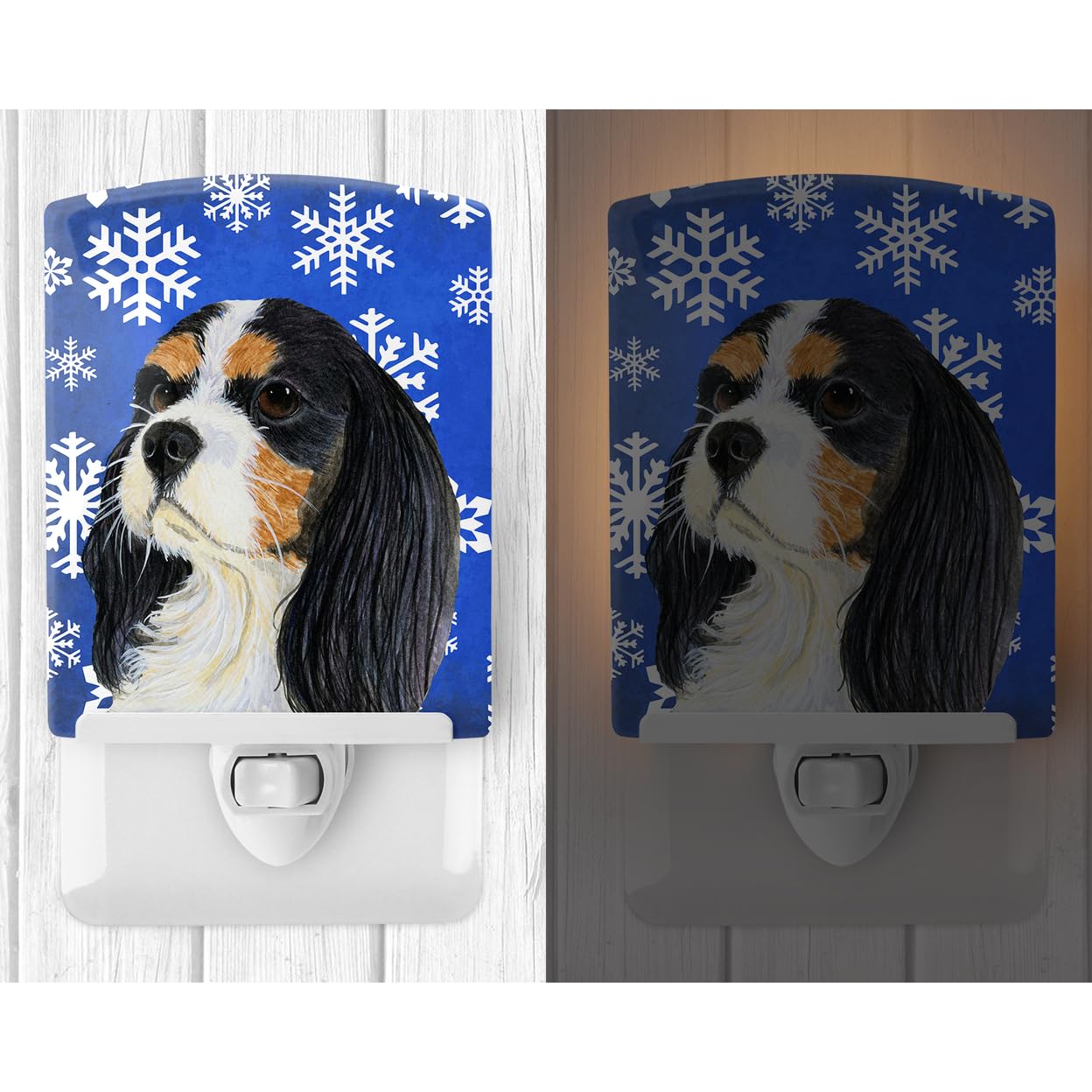 Carolines Treasures Ceramic Night Light, LH9279CNL, 6x4x3in, Multicolor, Cavalier King Charles Spaniel Design, UL-Certified