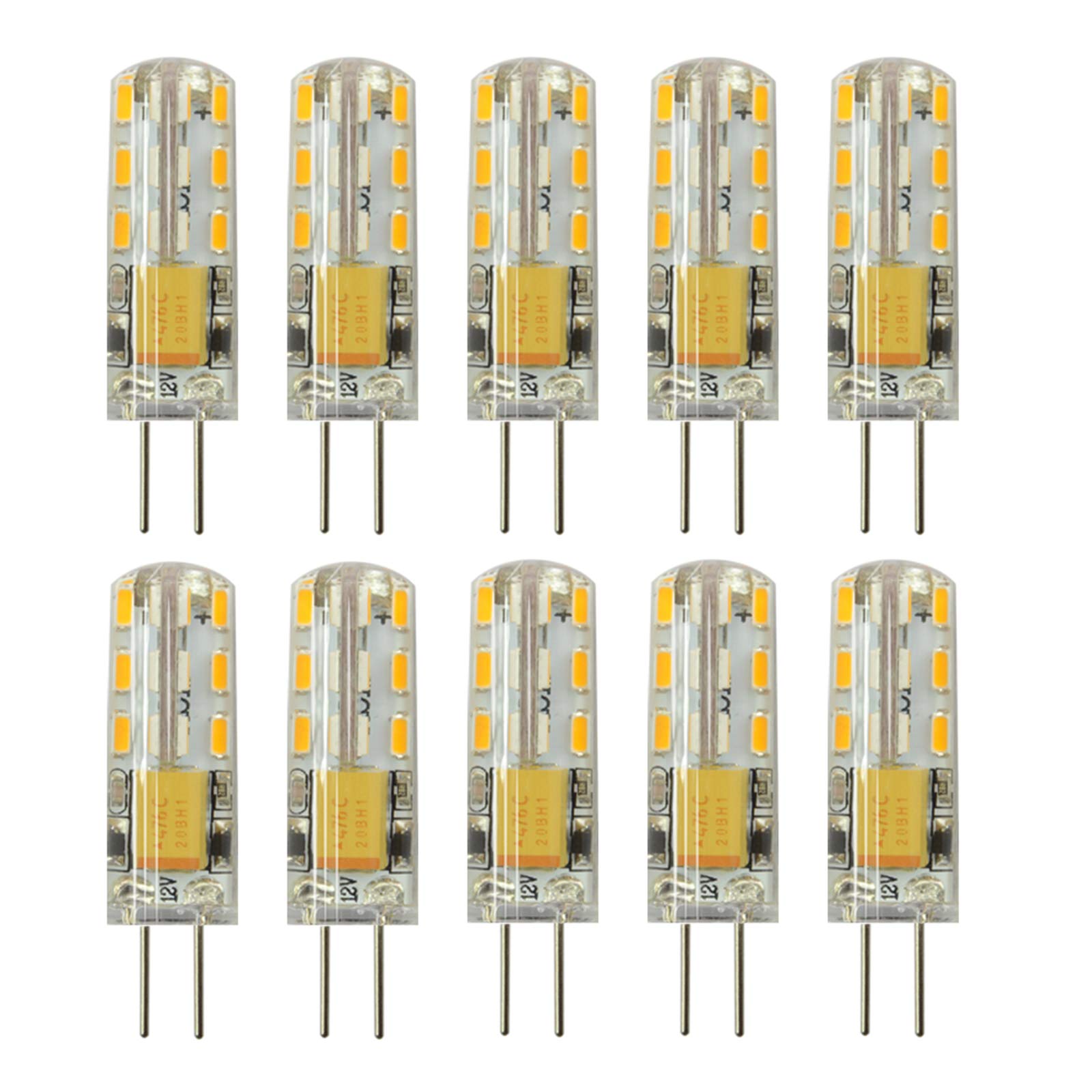 RA RAYHOO G4 LED Bulbs 1.5W AC/DC 12V 10pcs Warm White 3000K Halogen Replacement