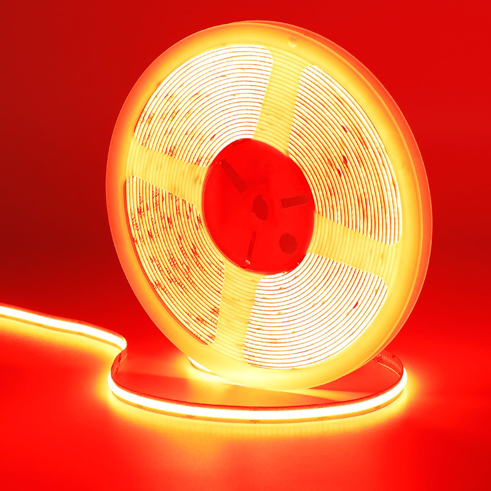 KXZM 32.8ft/10M 24V Red COB LED Strip Light 3840LEDs Uniform Glow Dotless IP20 Not Waterproof Flexible LED Tape Lights for DIY C