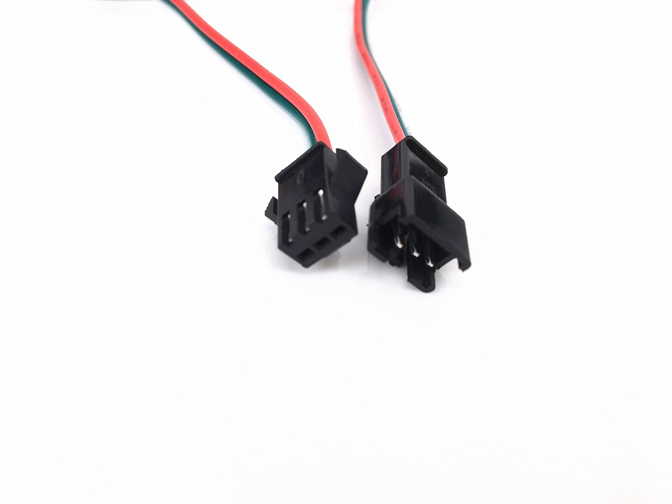HUALAND 4 Pcs JST SM 3 Pin Male Female Plug Connector Cable 1M White for WS2812B WS2811 SK6812 LED Lights