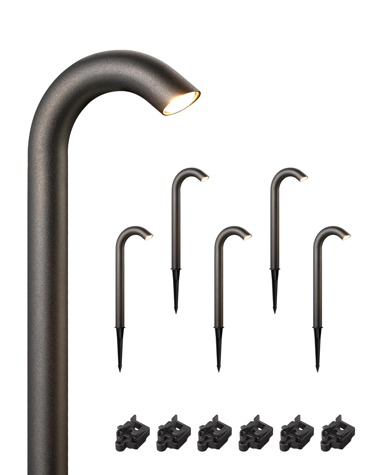 Edishine 3W 3000K Led Pathway Lights, Ip65 Aluminum Candy Cane Outdoor Landscape Lighting