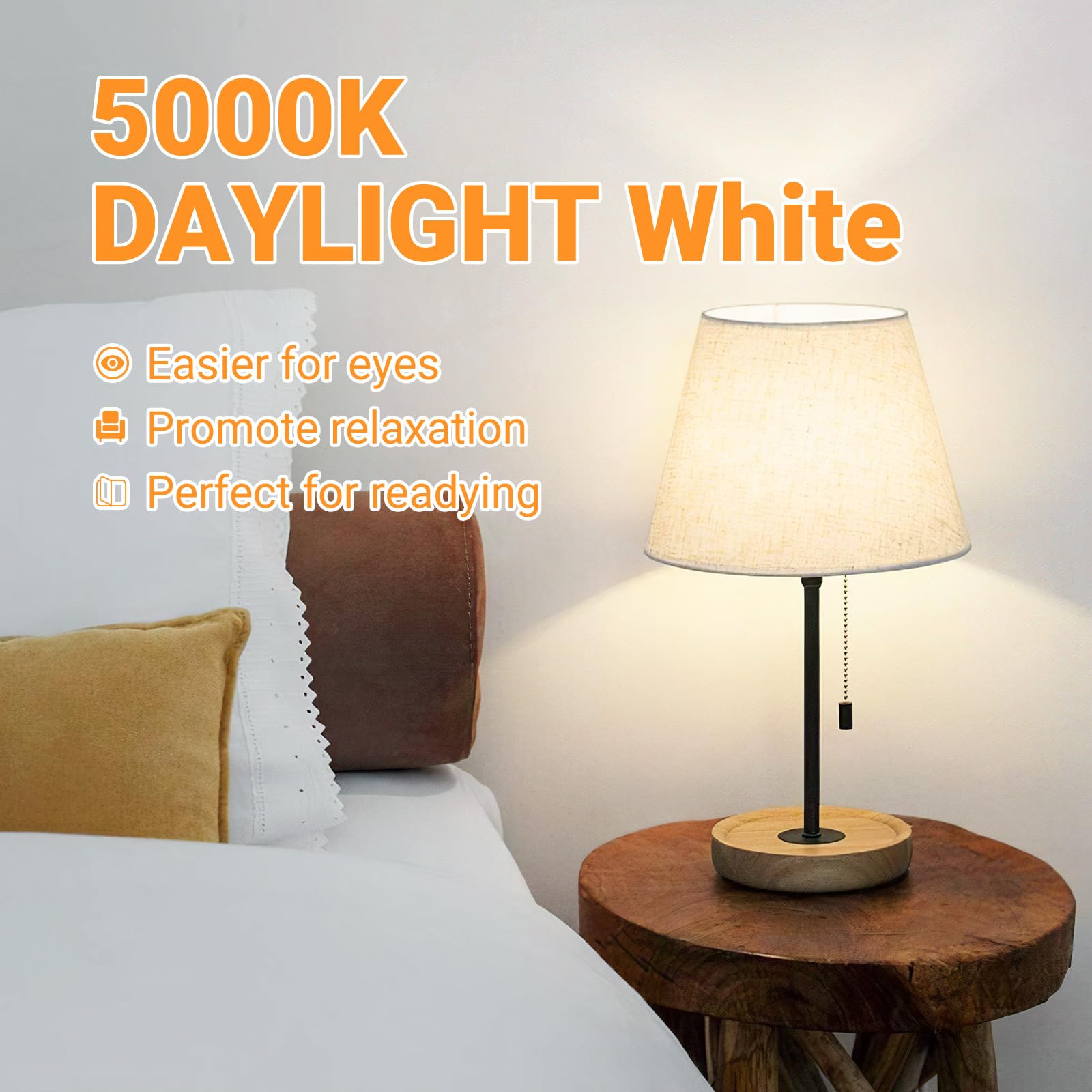 A19 E26 Base Dimmable Edison Led Bulb, 4W(40 Watt Equivalent) Stepless Dimming Light Bulbs 400Lm, 5000K Daylight White, Vintage