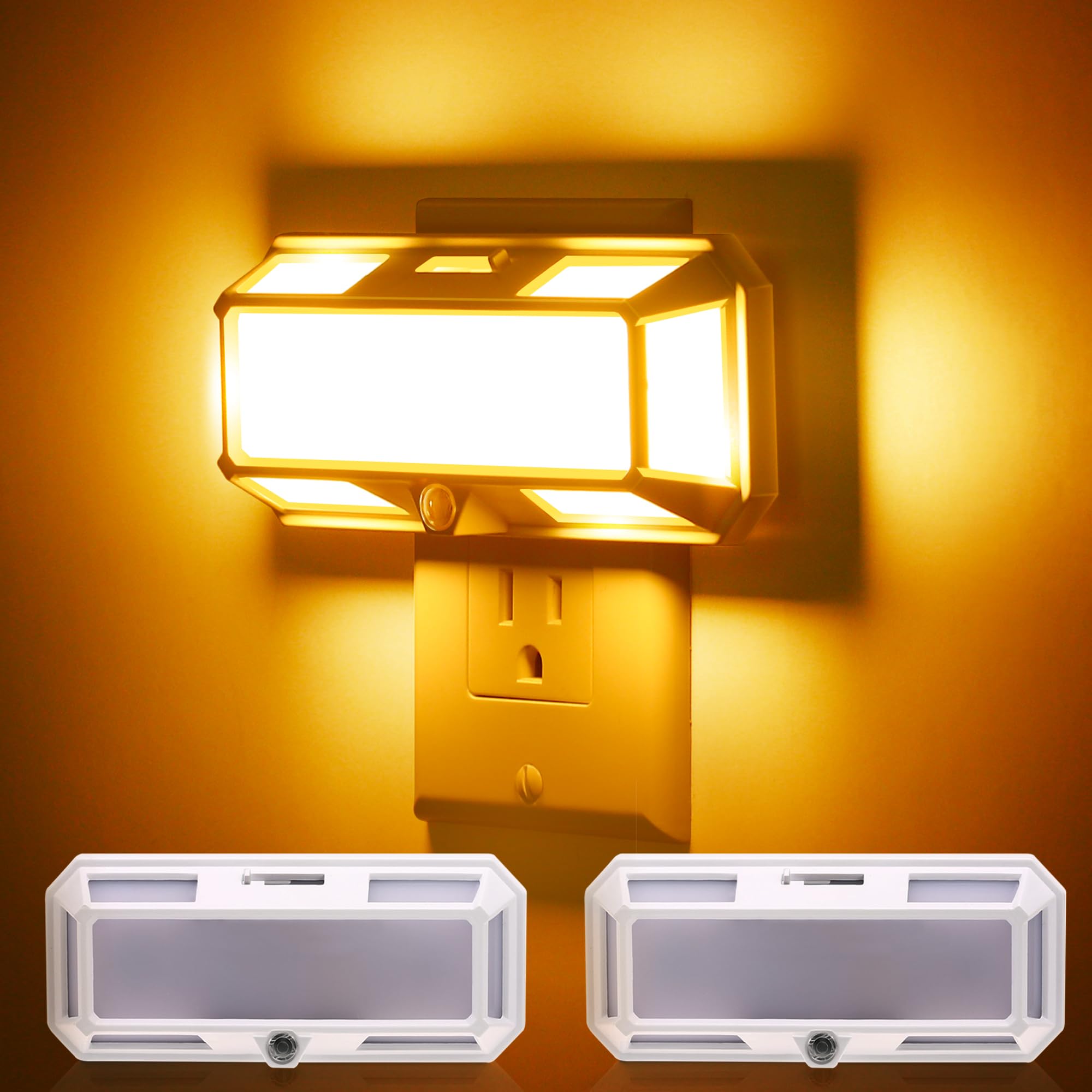 Bright Amber Night Light, LOHAS Night Lights Plug into Wall[2 Pack], 0-250LM LED Night Light, Dusk to Dawn Sensor, 2W 2000K Dimm