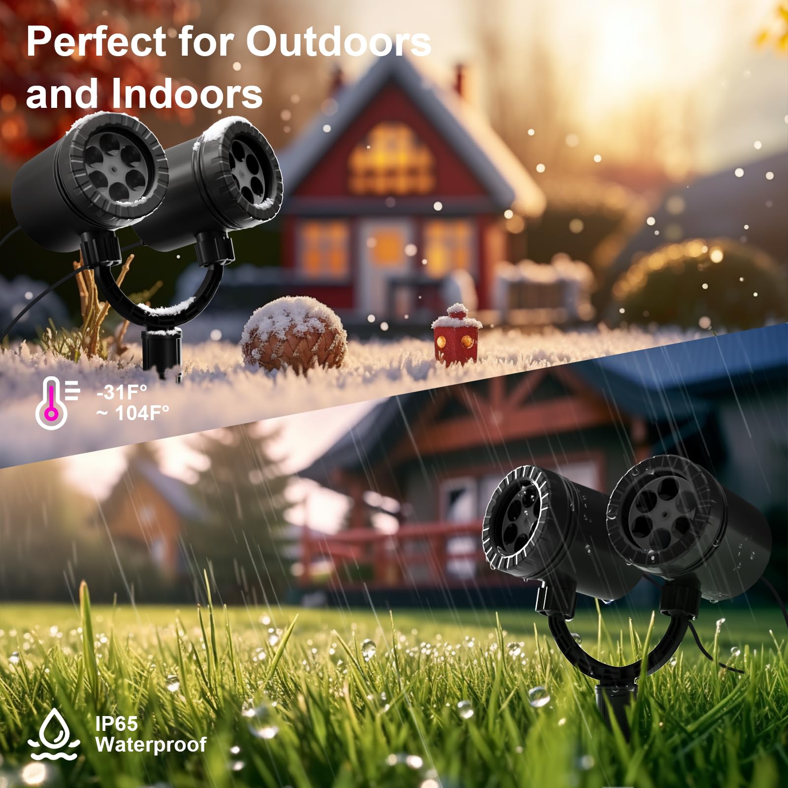 Snowflake Projector Lights Outdoor, Upgrade 2.0 Hd Dynamic Christmas Projector Lights Outdoor, Ip65 Waterproof Snow Projection L