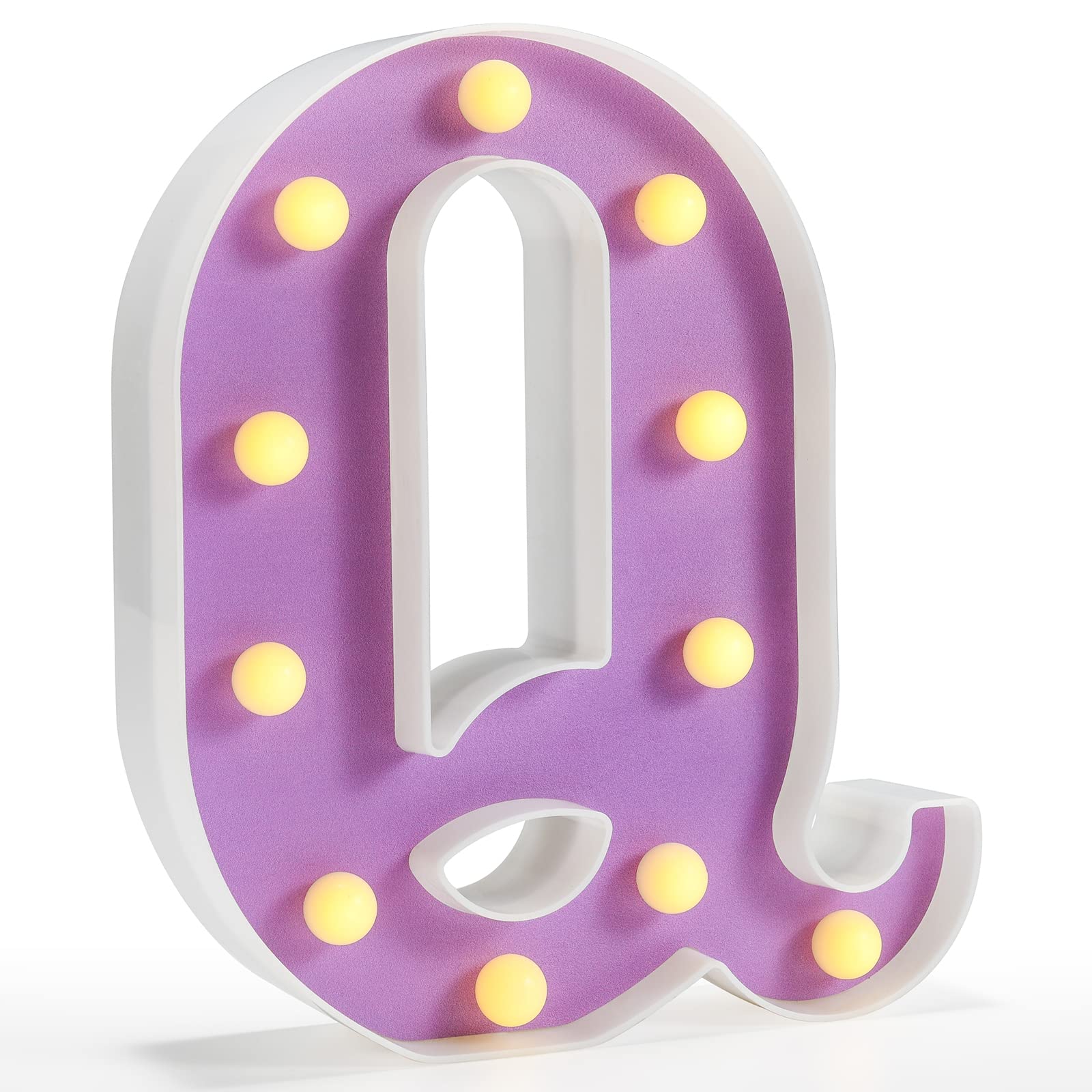 Pooqla LED Letter Lights - Purple Colorful DIY Marquee Night Light for Home Party & Wedding Decoration