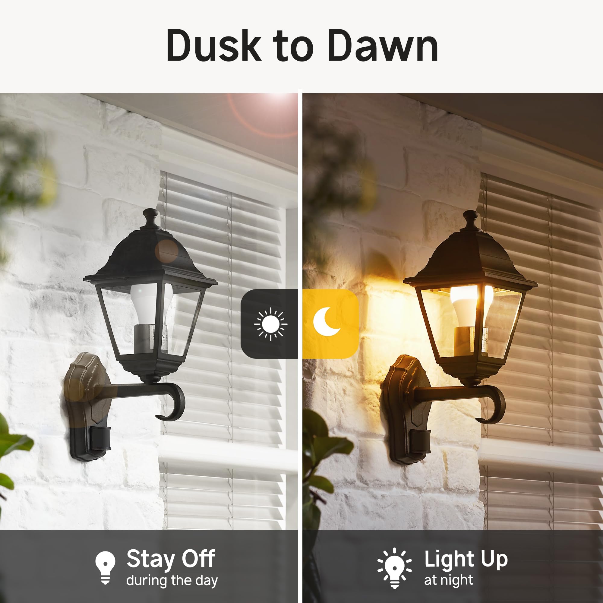 Prosperbiz Dusk To Dawn Light Bulbs, 40W Equivalent Led Outdoor Lighting Sensor Led Bulb Warm White 3000K, A19 E26 Base 6W Auto