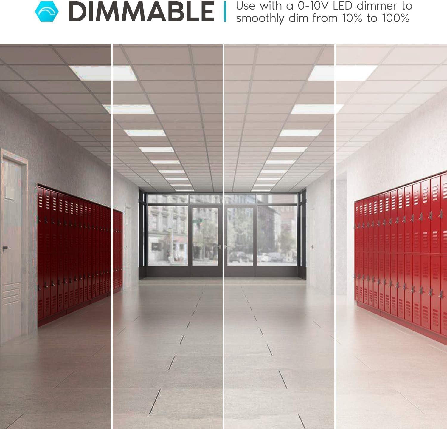 2X4 Ft Led Light Flat Panel, 40/50/60W, Color Temperature Selectable 3K | 4K | 5K, Dimmable Recessed Drop Ceiling Lights, 5000/6