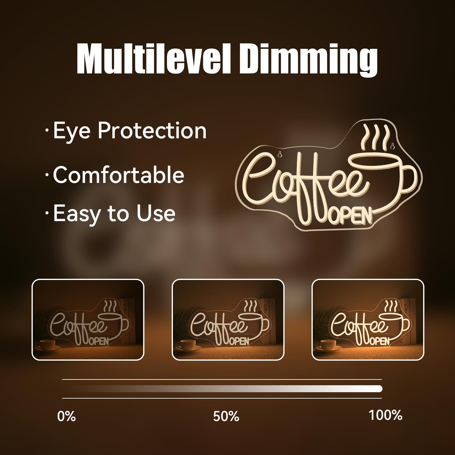 Ineonlife Coffee Open Neon Sign Light Up For Wall Decor Modern Led Sign For Coffee Bar Small Acrylic Art Decor For Cafe Business