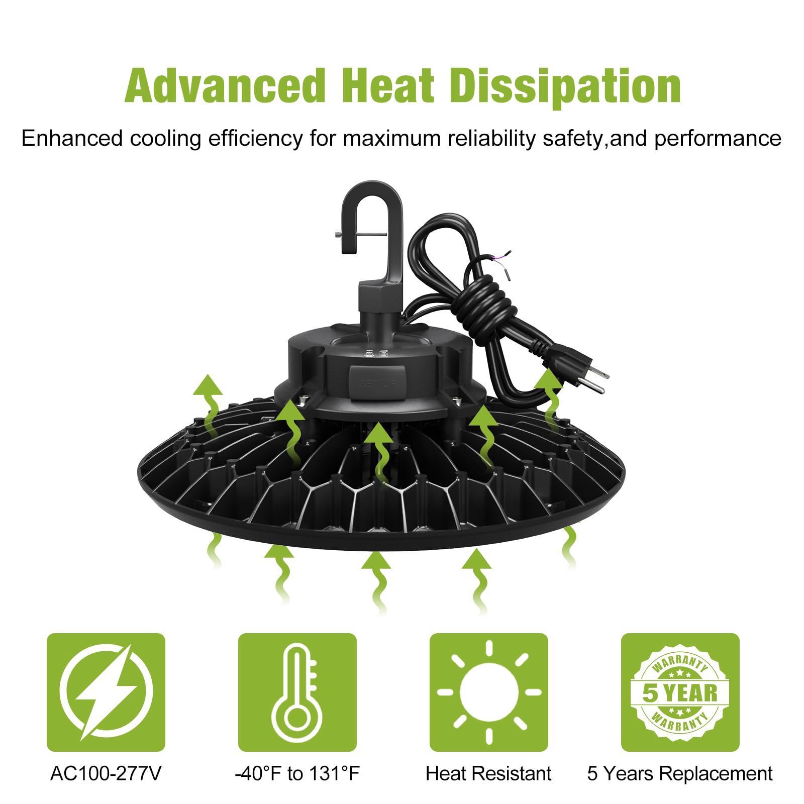 Yxl 240W 6 Pack Super Bright High Bay Led Lights, Ufo High Bay Led Shop Lights 36000Lm 5000K, 0-10V Dimmable,Us Plug 5' Cable, 100-277V High Bay Lights For Shop Barn Warehouse,Ul