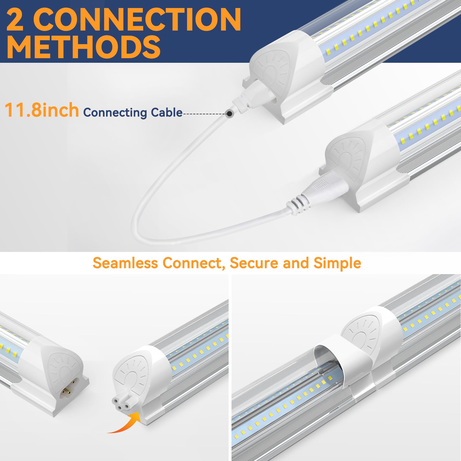 CNSUNWAY LED Shop Light 20W V-Shape T8 Tube Fixtures 1.5FT Cool White 2 Pack Model SWT80018B3060