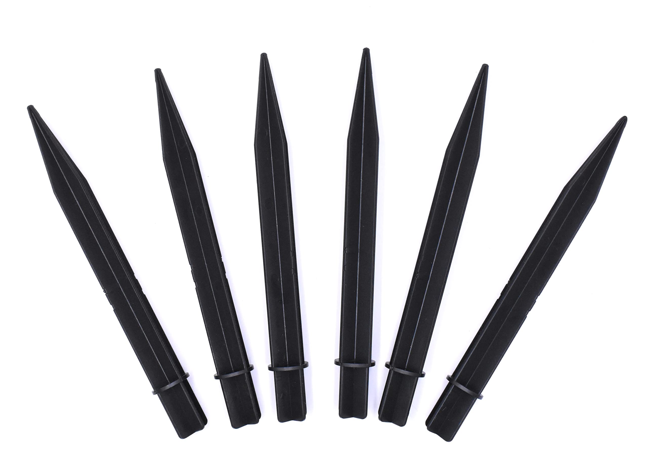 Aliotech 6Pcs 8.25 Inch Reinforced Ground Spikes, Solar Lights Spikes, ABS Plastic Lights Replacement Stakes, Ideal for Solar Pa