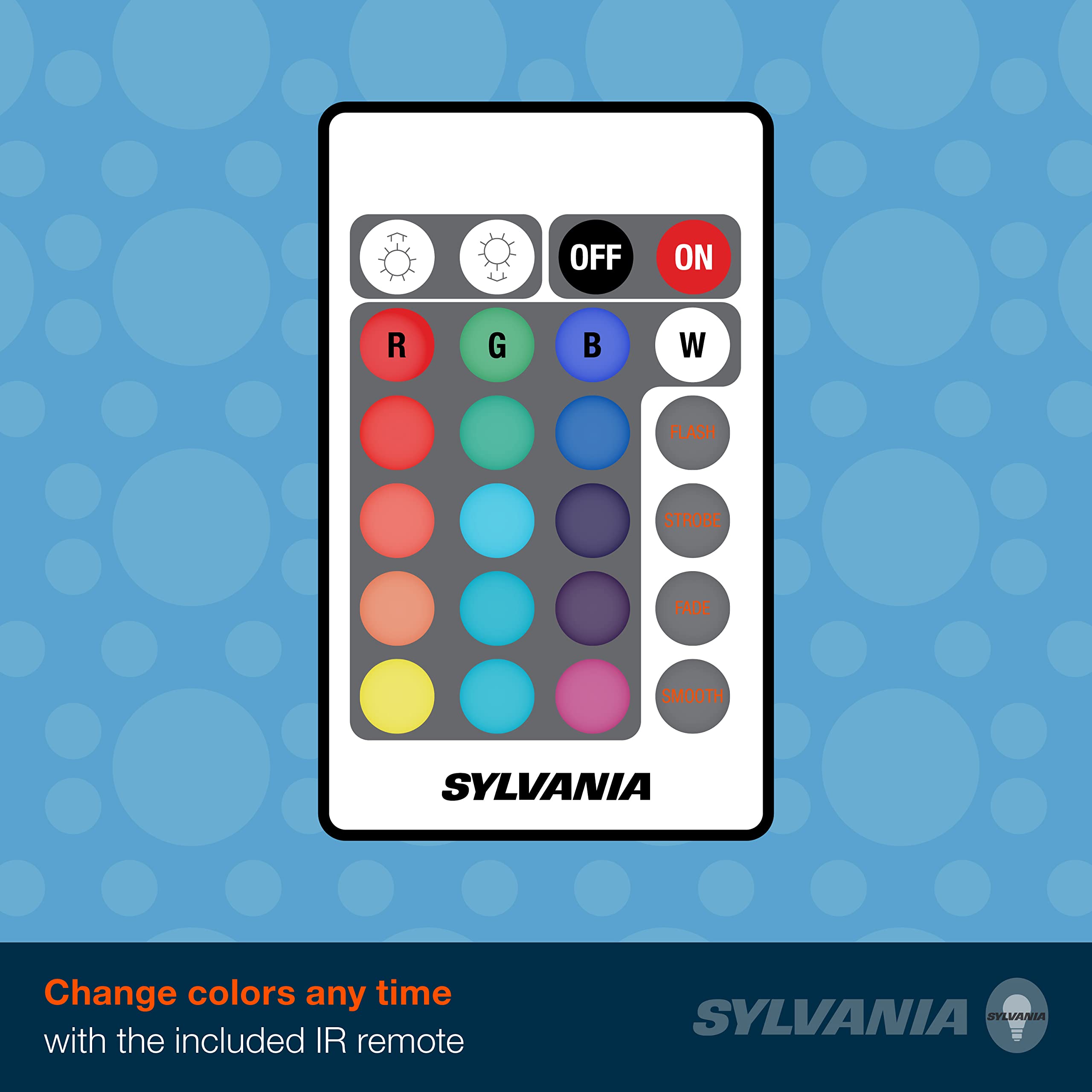 LEDVANCE Sylvania 32ft RGB Flexible Light Strip Kit, 16 Colors, IR Remote, Indoor Use, Plastic, Model 65636, White