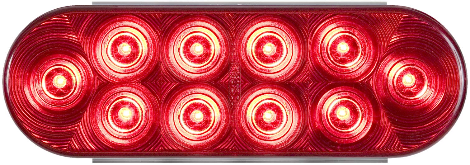 6' Oval 10 Led Tail;Male Wther Plug