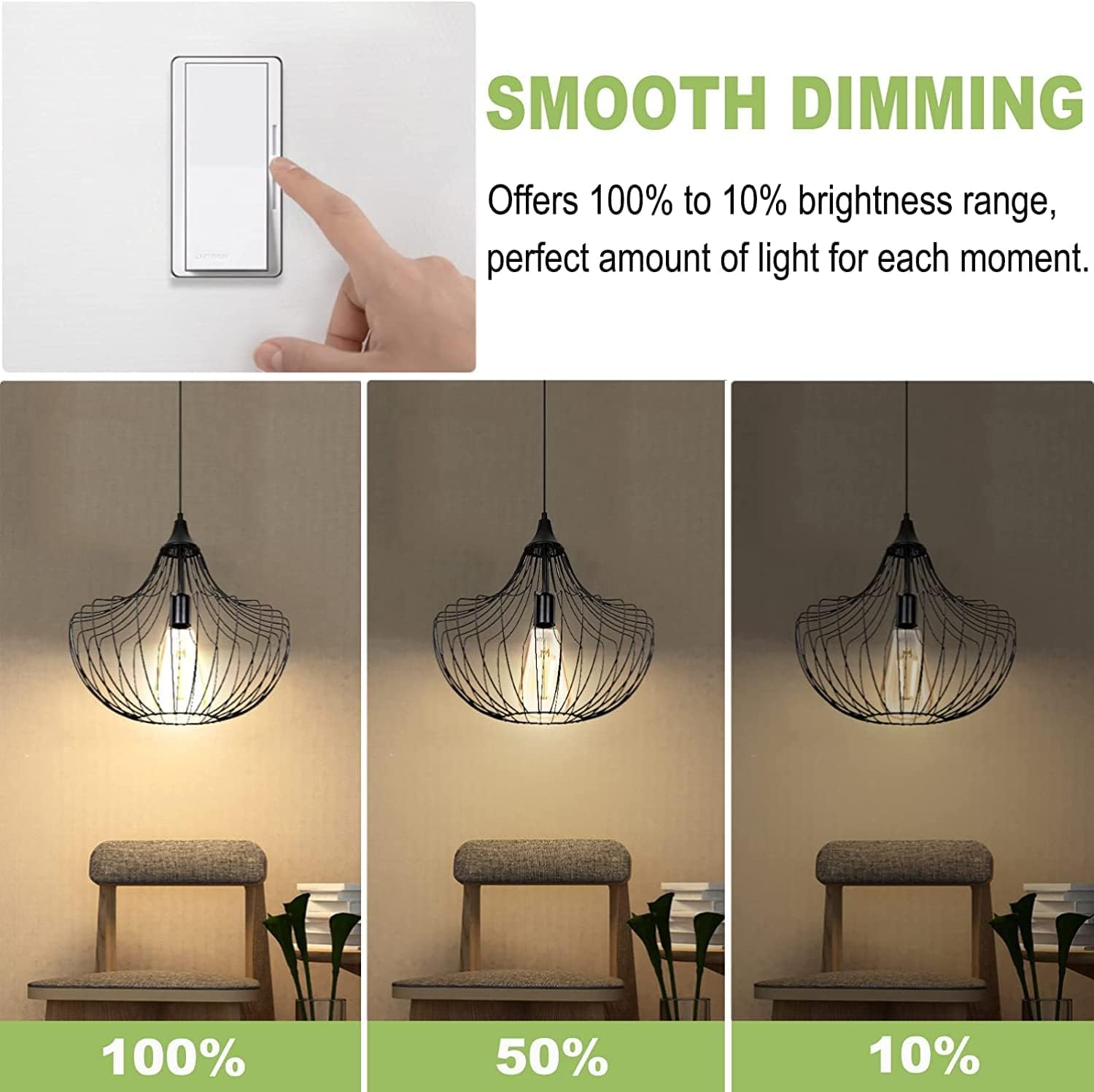 Sigalux E26 LED Vintage Bulbs, 60W Dimmable, 9W 700LM, 12 Pack, Amber Soft White, ST190709