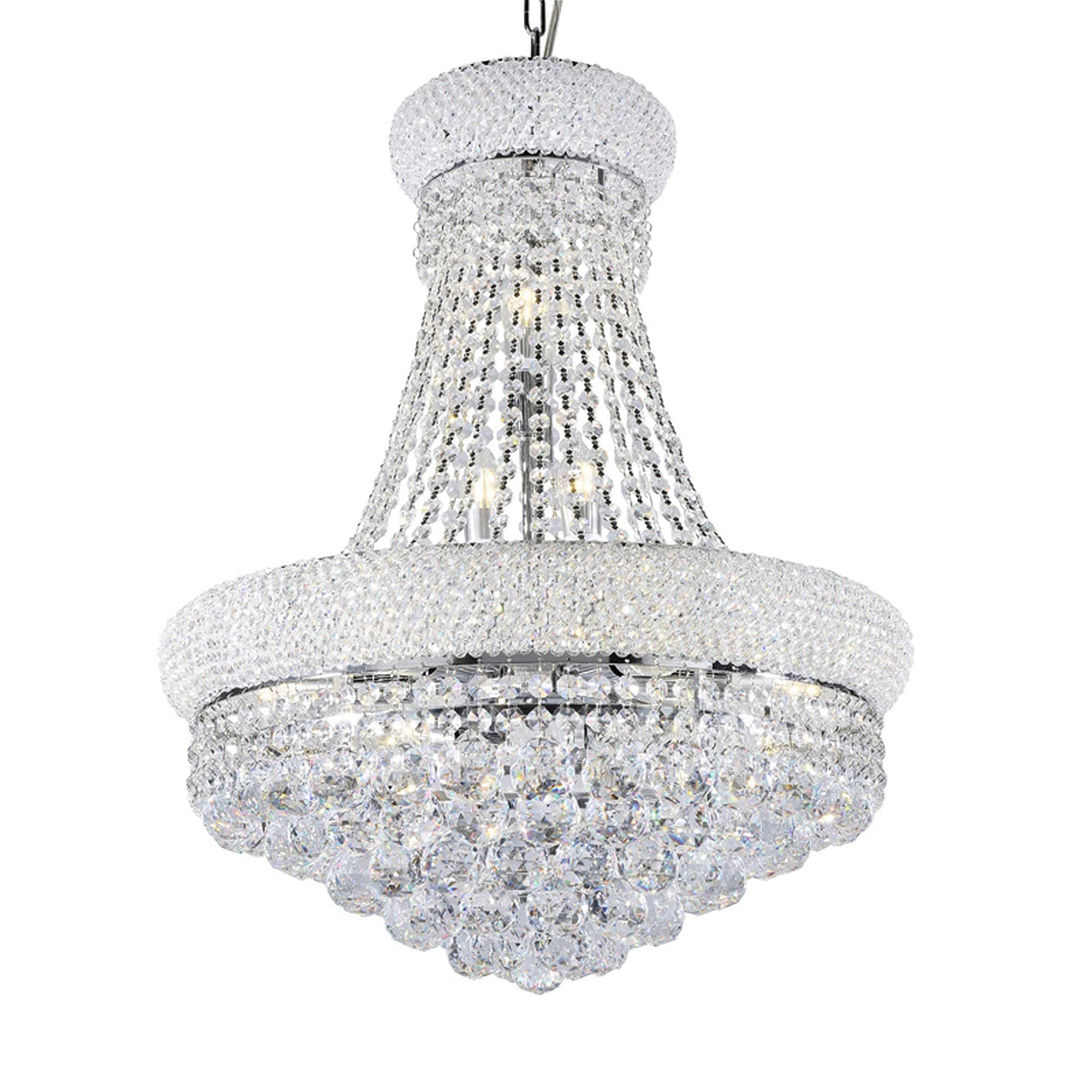 Benzara Crystal Ceiling Lamp Chandelier Design Clear Model BM240871