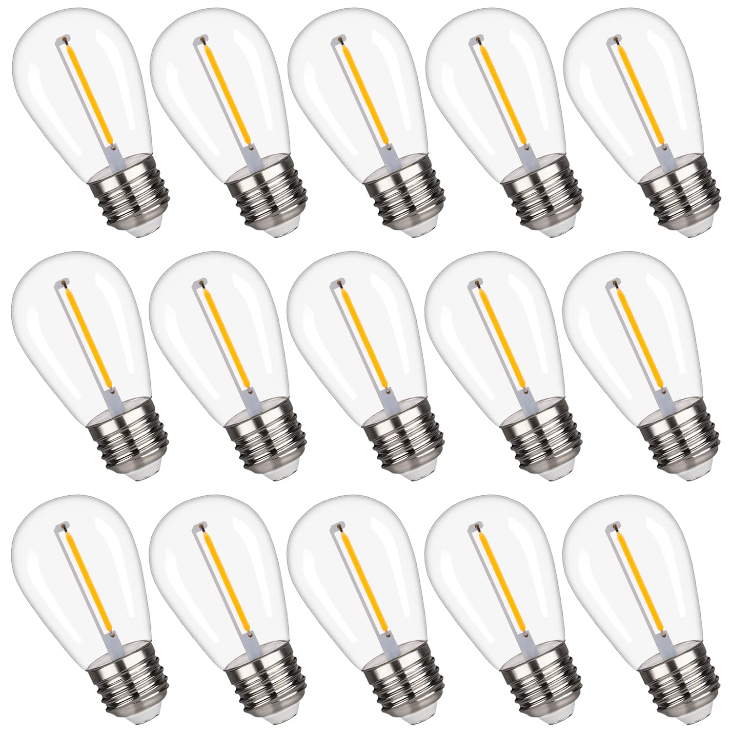 S14 Replacement Led Light Bulbs, Shatterproof & Waterproof 1W S14 Led Bulbs, Outdoor String Lights , E26 Base Patio Edison Led L