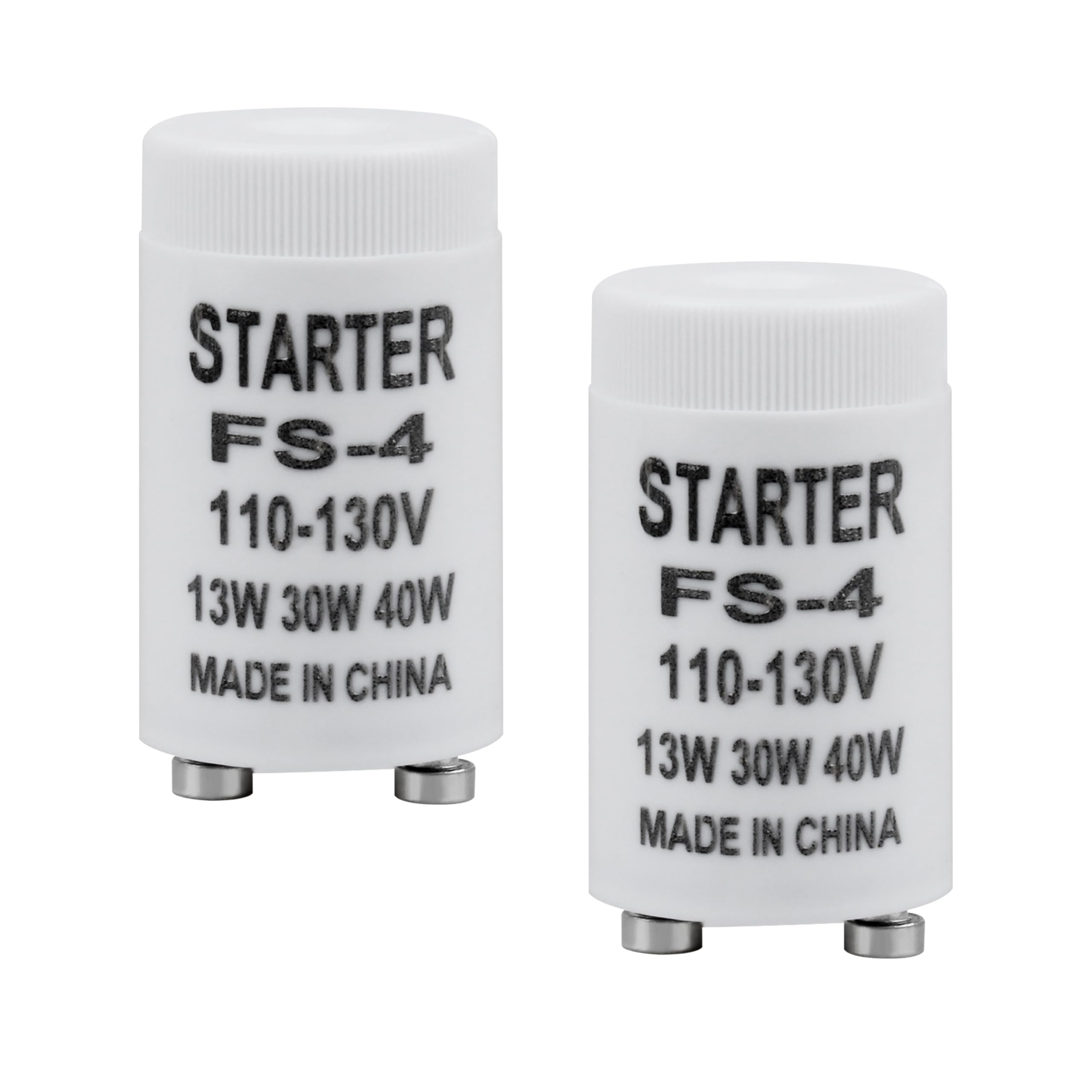OSENCLO 2Pack FS-4 Fluorescent Starter for 30W-40W Fluorescent Lamps Quick Start Plastic Insulated Shell(Compatible 13W 30W 40W Fluorescent Lamps)