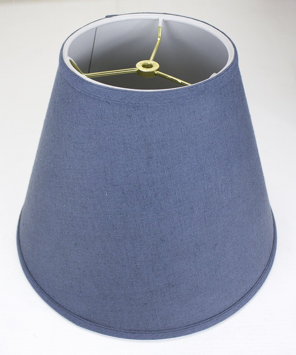 HomeConcept Empire Hardback Lampshade, Textured Blue Slate, Brass Spider Fitter, 9x16x12 inches, Perfect for Table and Floor Lamps