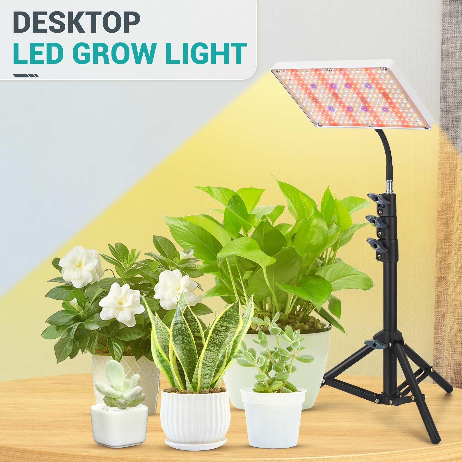 2025 Upgrade LED Grow Lights with Stand, Full Spectrum Dimmable Grow Light with Remote Control for Greenhouse and Indoor Plant V