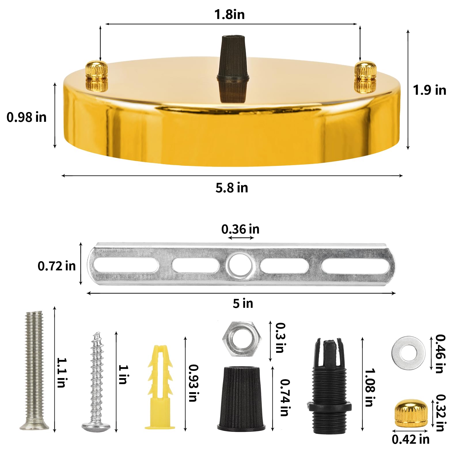 Sangle Sopffy Pendant Light Canopy Kit  5 1/8 Inches Ceiling Lighting Canopy Kit With All Mounting Hardware Modern Chandelier Ceiling Plate Cover For Pendant Lighting Fixtures (Copper Gold  5.8 Inch)