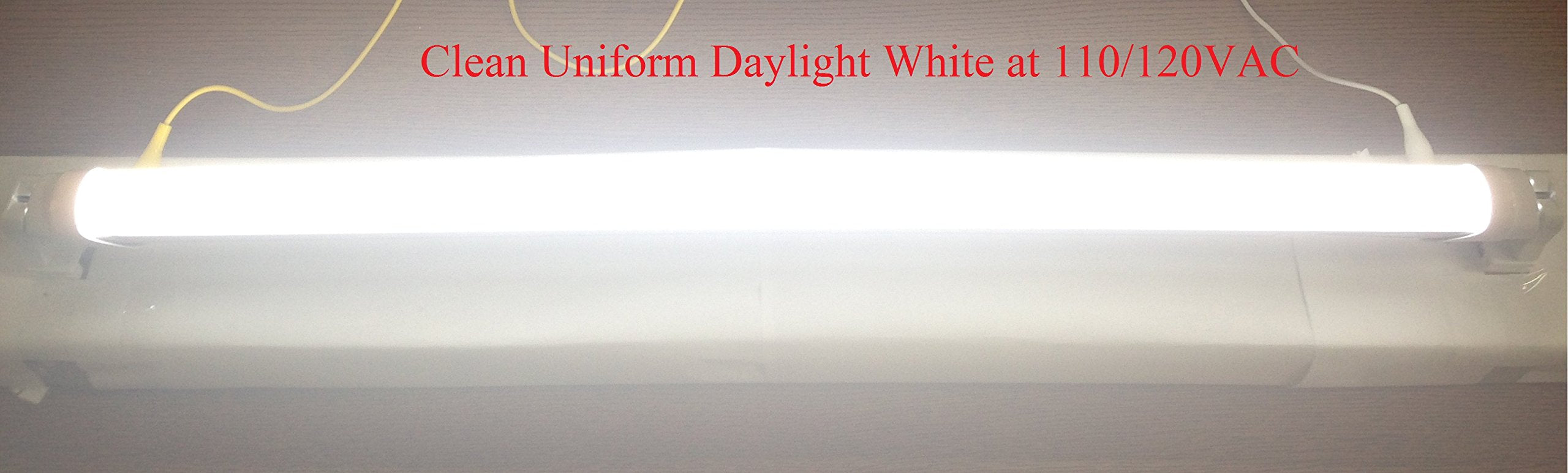Fulight 2FT Clear T8 LED Tube Light, 10W (18W Equivalent), Daylight 6000K, Aluminum, White, Model HE80-T8-10W, Pack