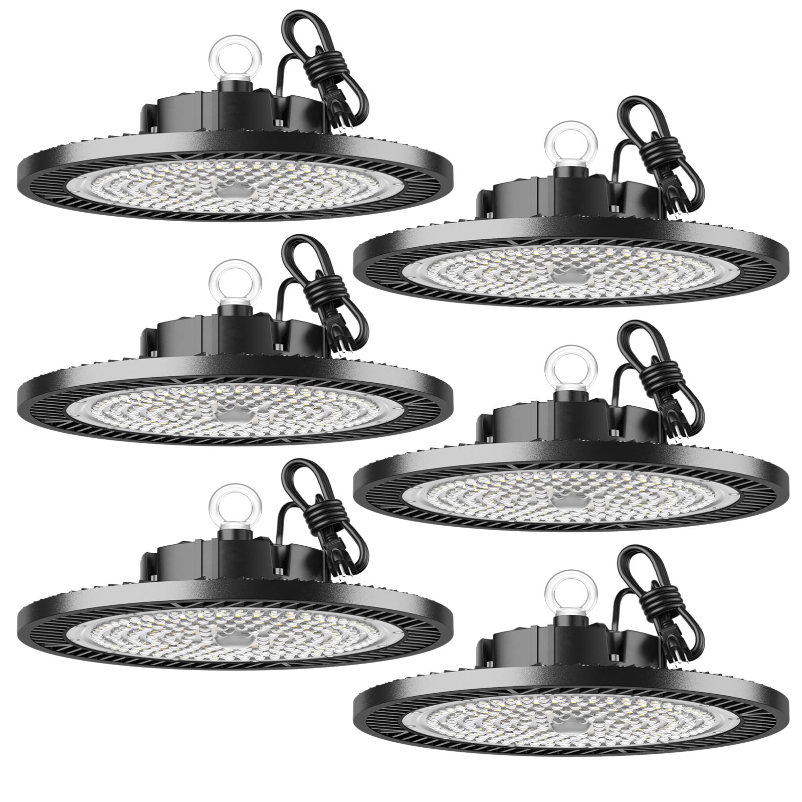 ELEKICO UFO Led High Bay Light 150W 5000K Shop Lights 21000Lm Daylight with Plug, UFO High Bay Lights for Garage Warehouse Works