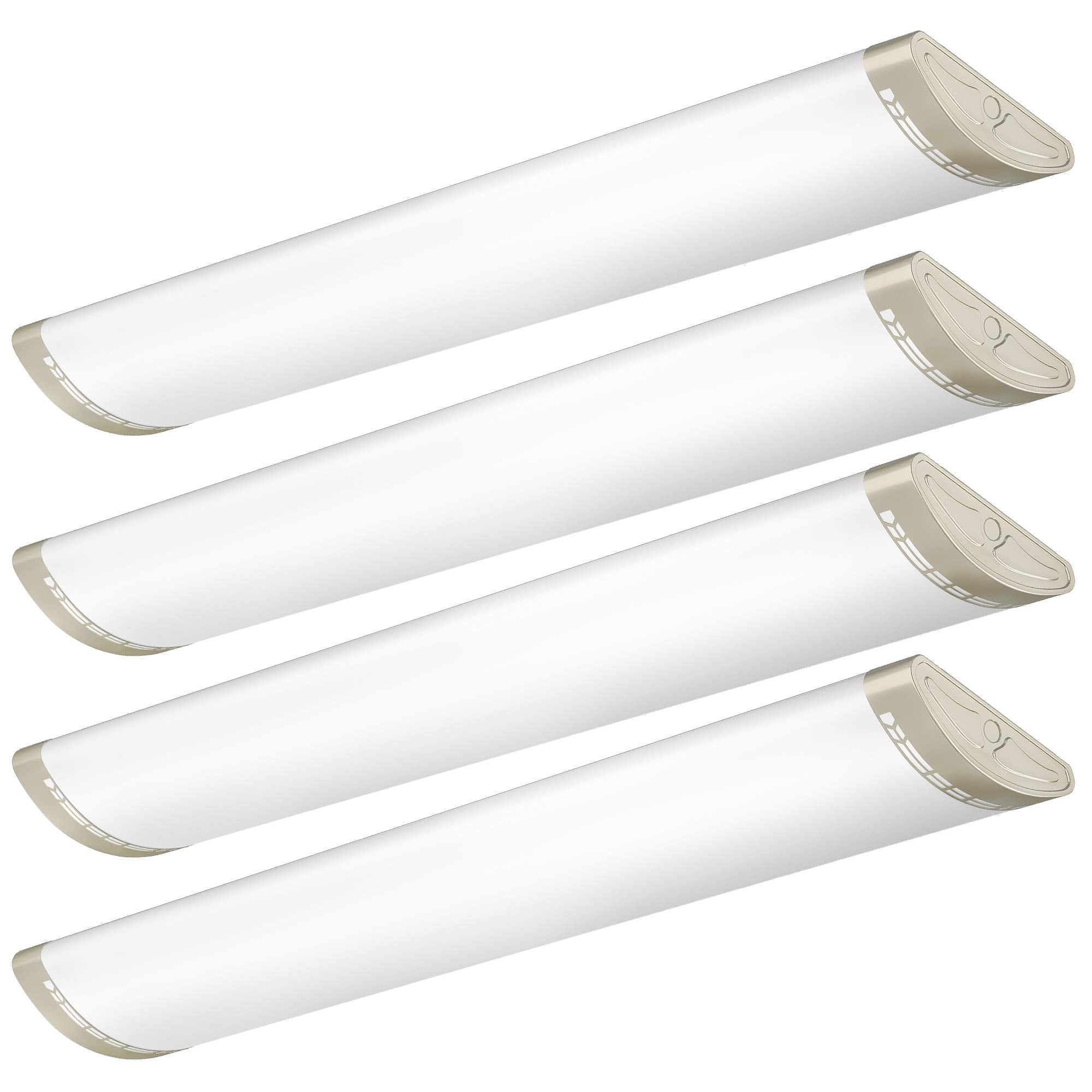 Tycholite 4Ft Led Kitchen Puff Ceiling Lights Dimmable, 40W, 4800Lm, 4000K,48 Inch Led Linear Fixture 4 Foot Flush Mount Led Wraparound Shop Light For Office, Garage, Fluorescent Replacement, 4 Pack