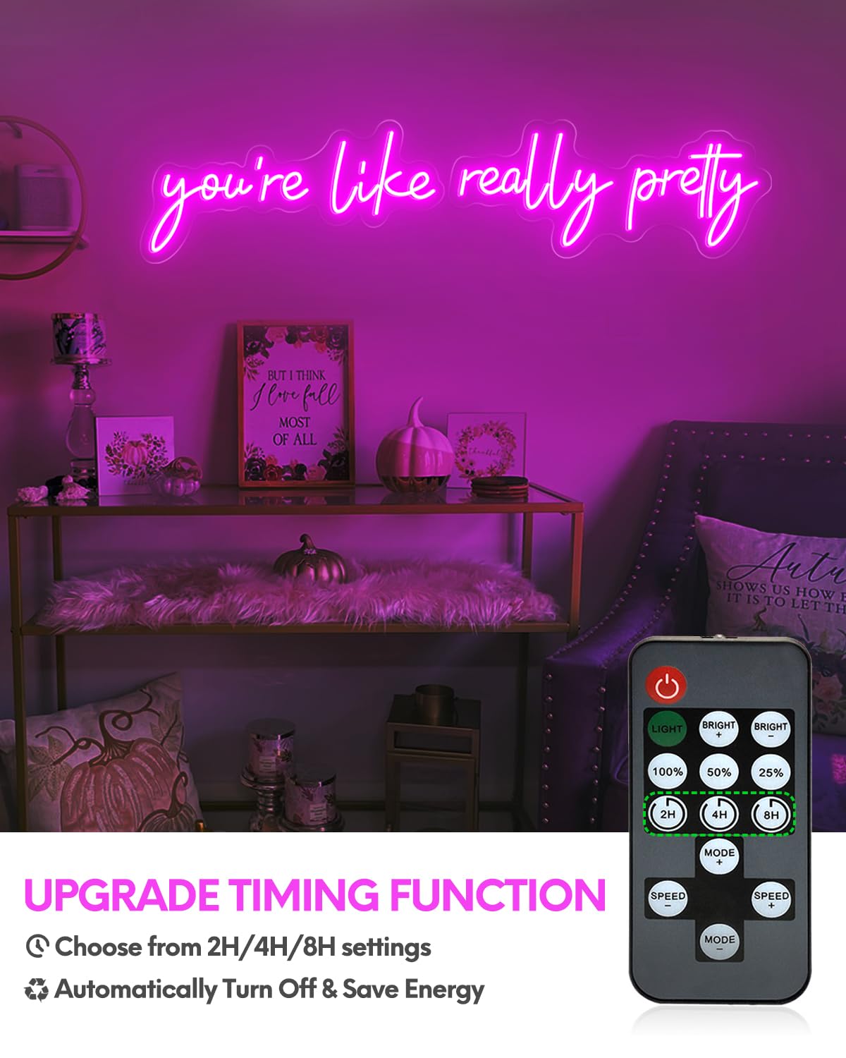 Raipile LED Neon Sign - 32x7 Inch Wall Art, Large Size, inYoure Like Really Prettyin Model FBA-Youre Like Really Pretty