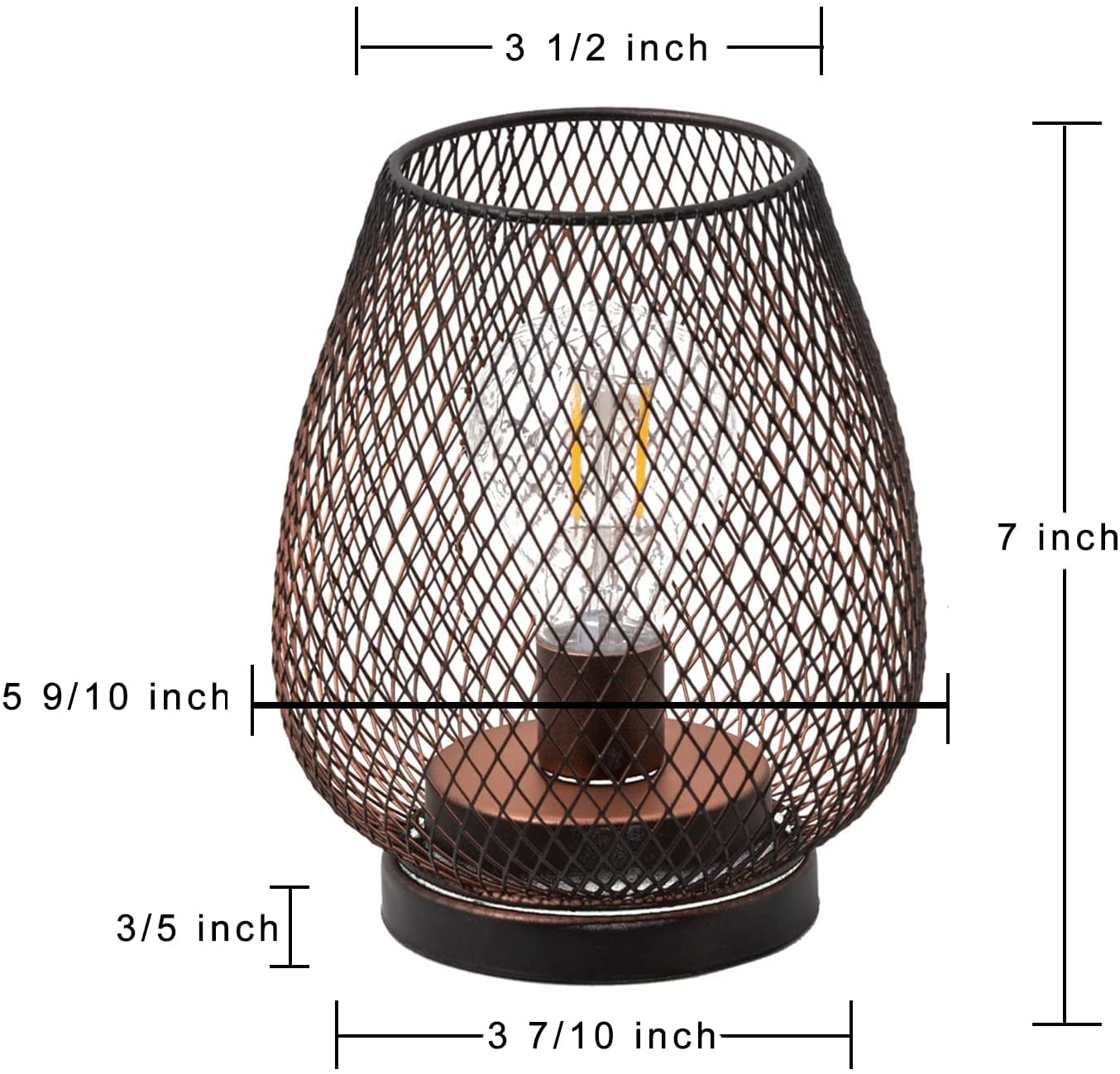 DECORKEY LED Table Lantern Set of 4, Metal Cage, Vintage Design, Battery Operated, 4 Pack Egg Shape, Model DKTL-112