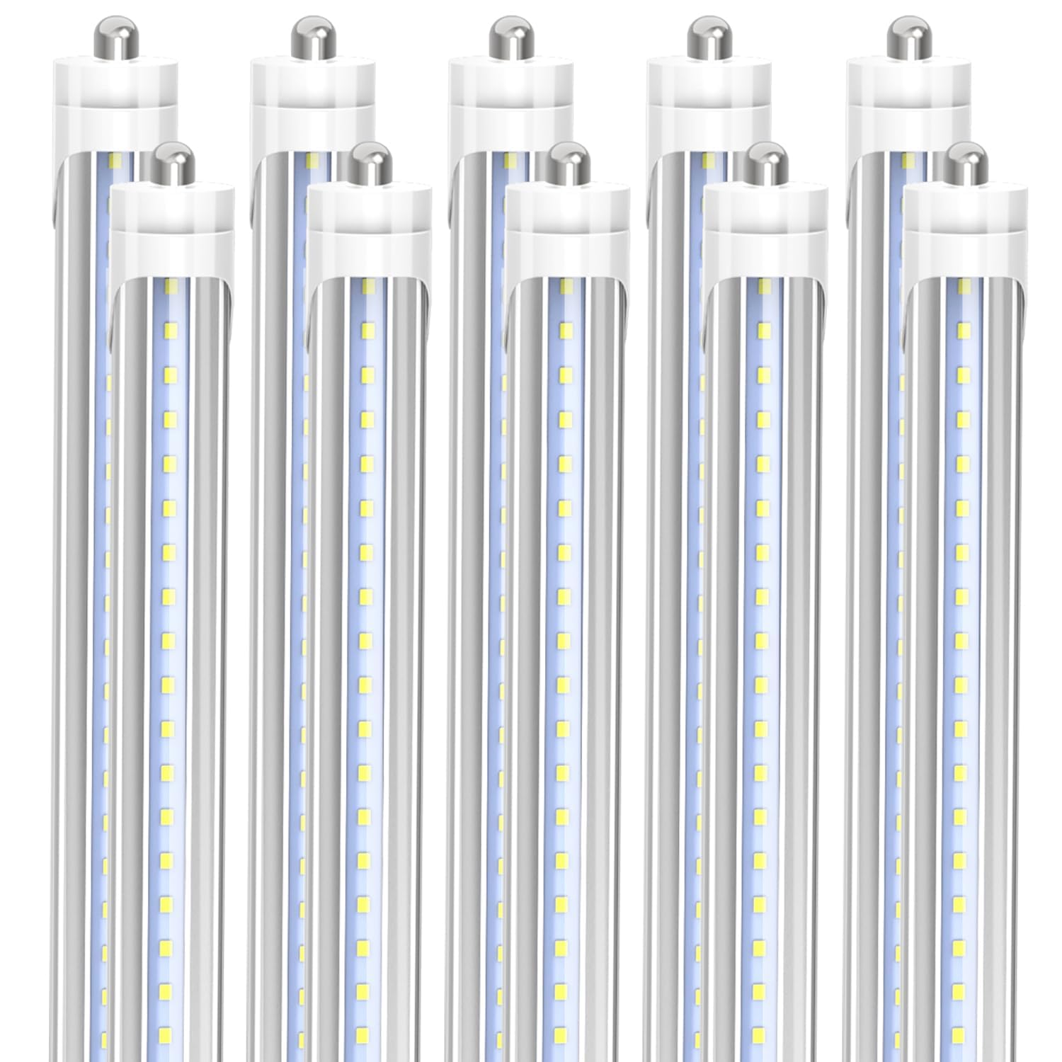 Cnsunway 8Ft T8 Led Tube Lights (10 Pack) - 45W High-Output 6000K Daylight, 5400Lm, Fa8 Single Pin Ballast Bypass, Clear Cover F