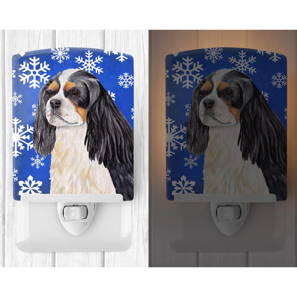 Carolines Treasures Ceramic Night Light, Cavalier Spaniel, 6x4x3in, Multicolor, Model SC9391CNL, UL-Certified for Home Use