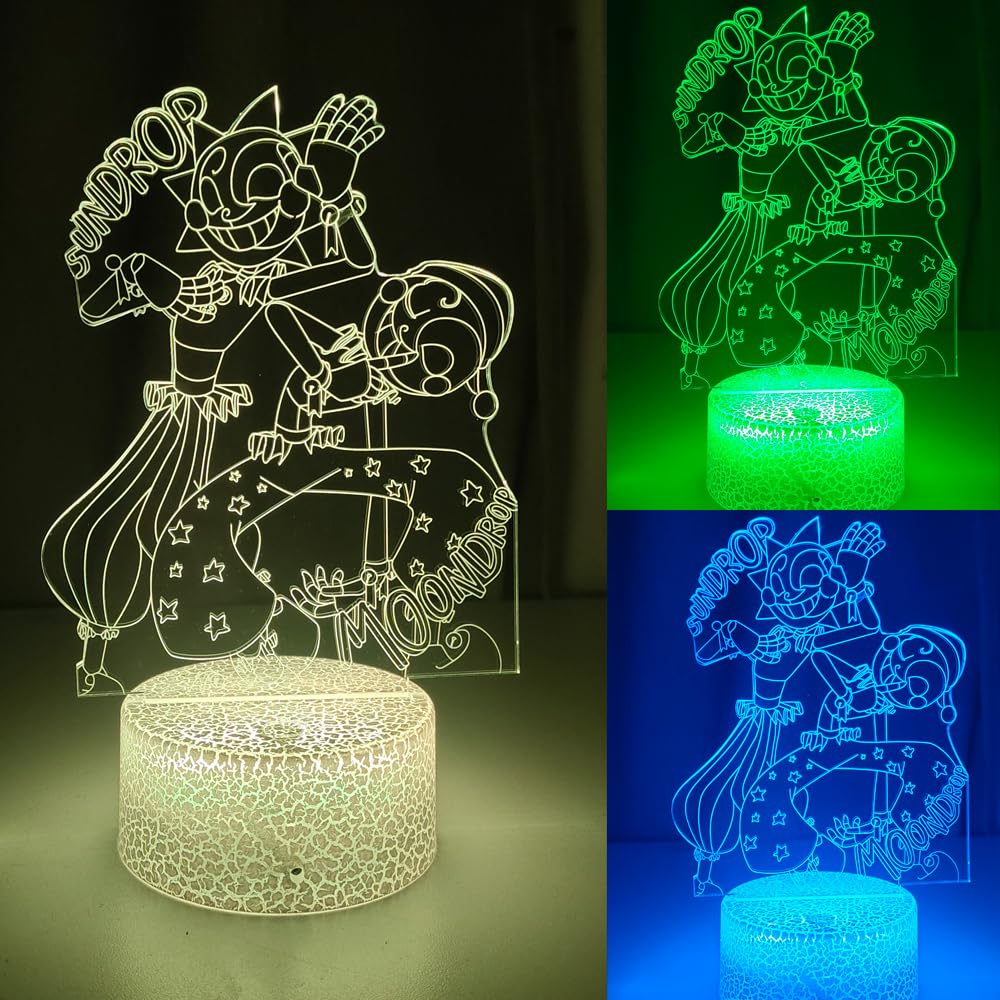 Mzcyfuy 3D Illusion Night Light LED Lamp with Remote Control, 16 Color Changing, White, Model WYHG