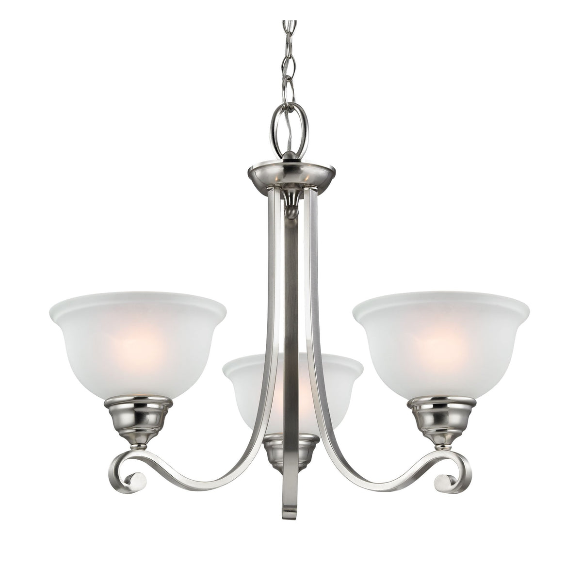 Elk Home Brushed Nickel 3-Light Chandelier, 25&quot; X 25&quot; X 21&quot;, Cornerstone Lighting