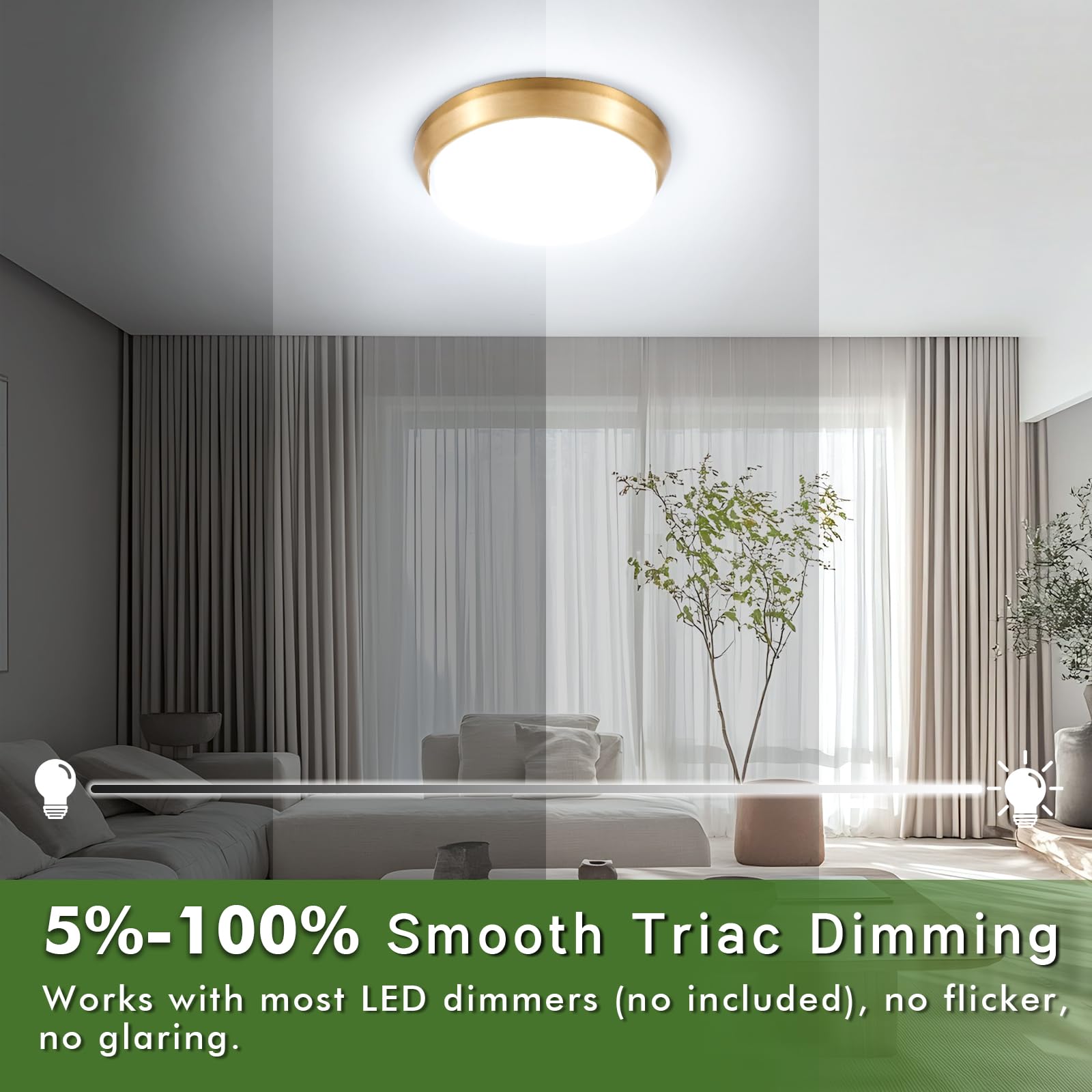 2-Pack 36W Led Ceiling Light Fixture For Bedroom Kitchen, 3600 Lumens Super Bright Dimmable Flush Mount Ceiling Light, 2700K/300