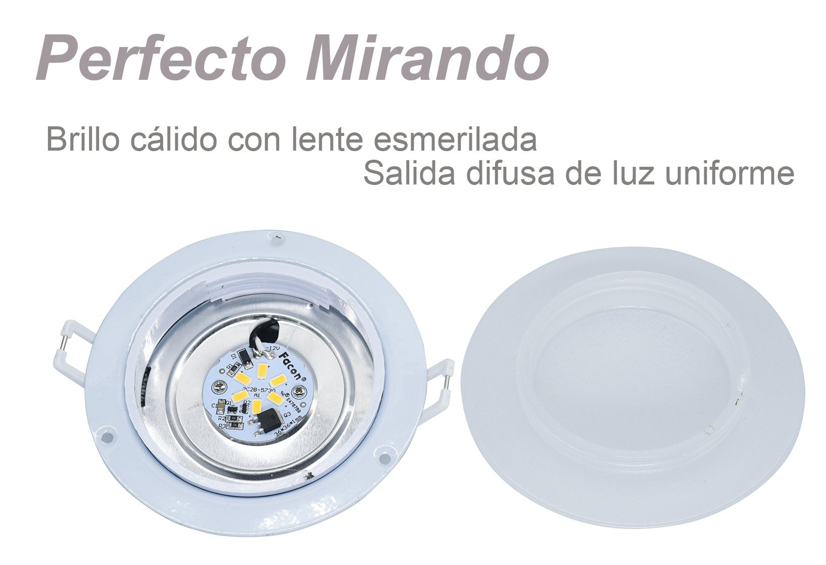 Facon 4.5 LED 12V RV Puck Light, Aluminum Recessed Down Light, 3400K Warm White, for Motorhomes, Campers, Trailers, Boats