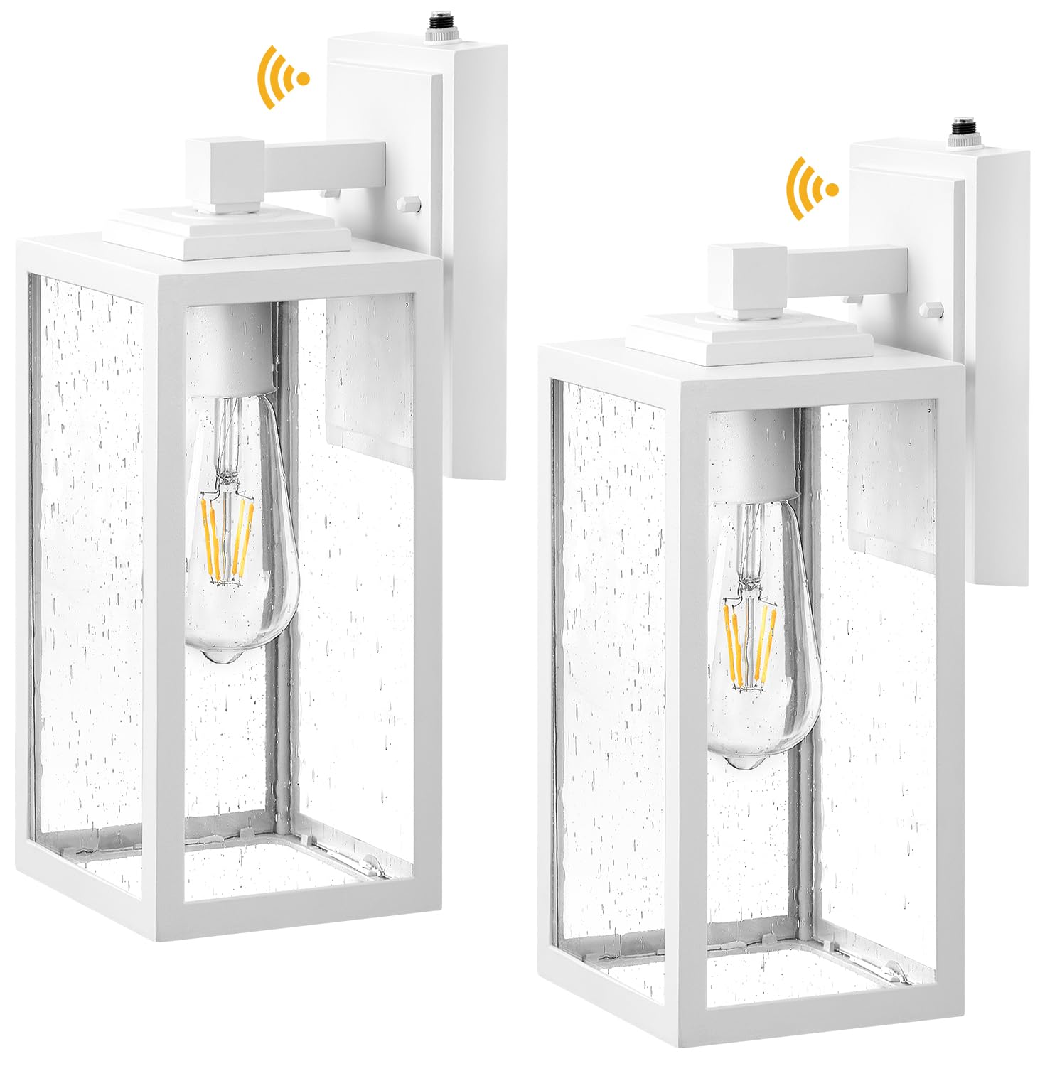 VIANIS 2 Pack Large Outdoor Wall Sconce, White Porch Lights Outdoor Light Fixture for House, Modern Exterior Lighting Wall Mount