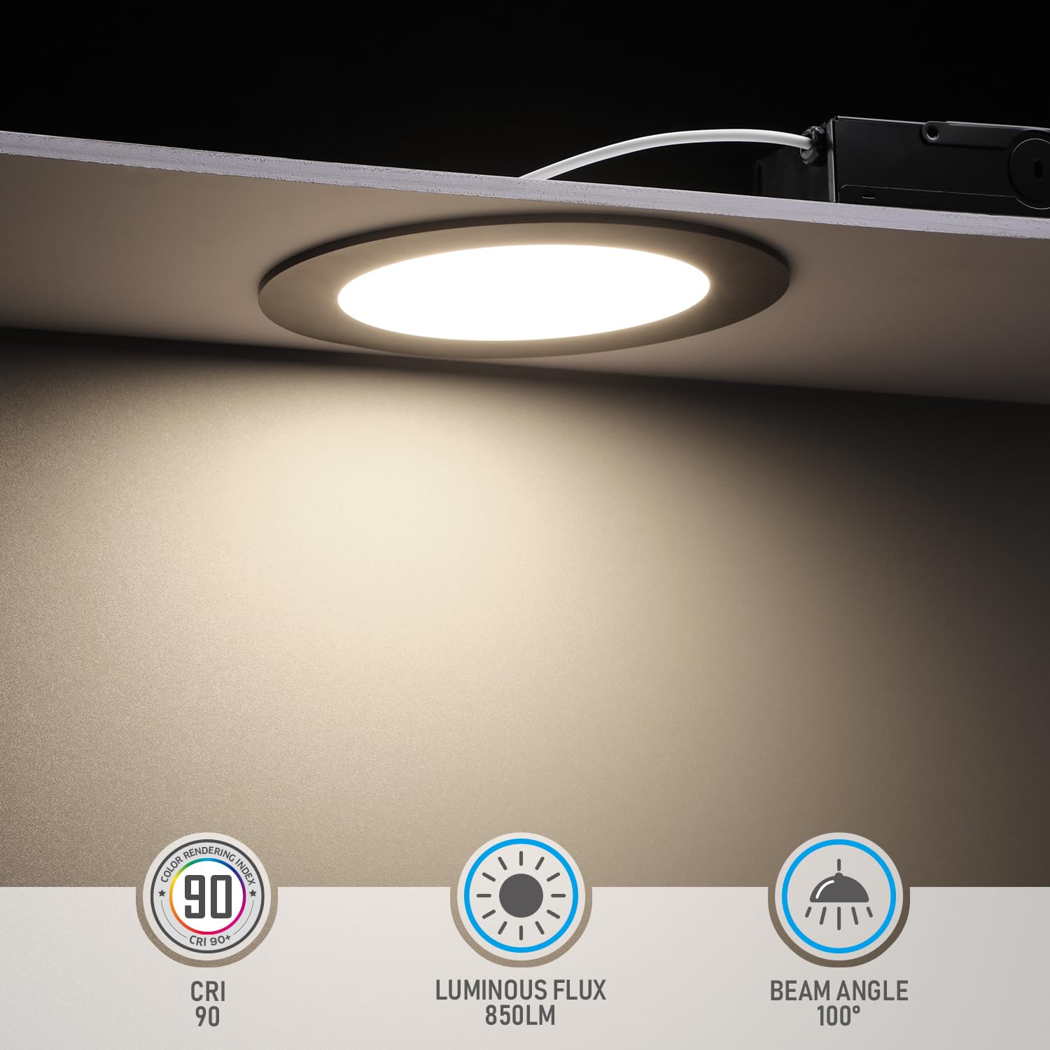 Torchstar E-Lite Series 6 Inch Slim Recessed Lighting With J-Box, 13.5W Ultra-Thin Led Recessed Light, Dimmable Canless Downlight, Etl&Es Listed, Cri90, 4000K Cool White, Oil Rubbed Bronze, Pack Of 6