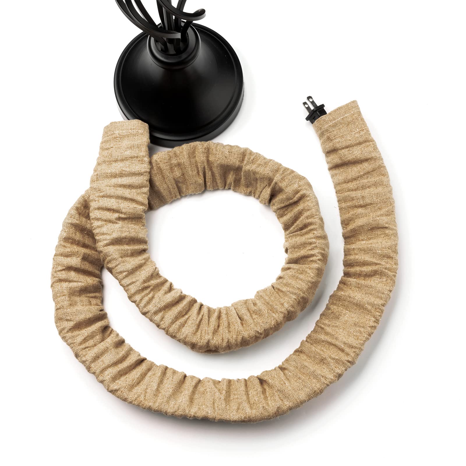 Chandelier Chain Cover & Fabric Cord Cover 1 Pack 6Feet Length For Chandelier Lighting Wires Natural Burlap Easy To Install.