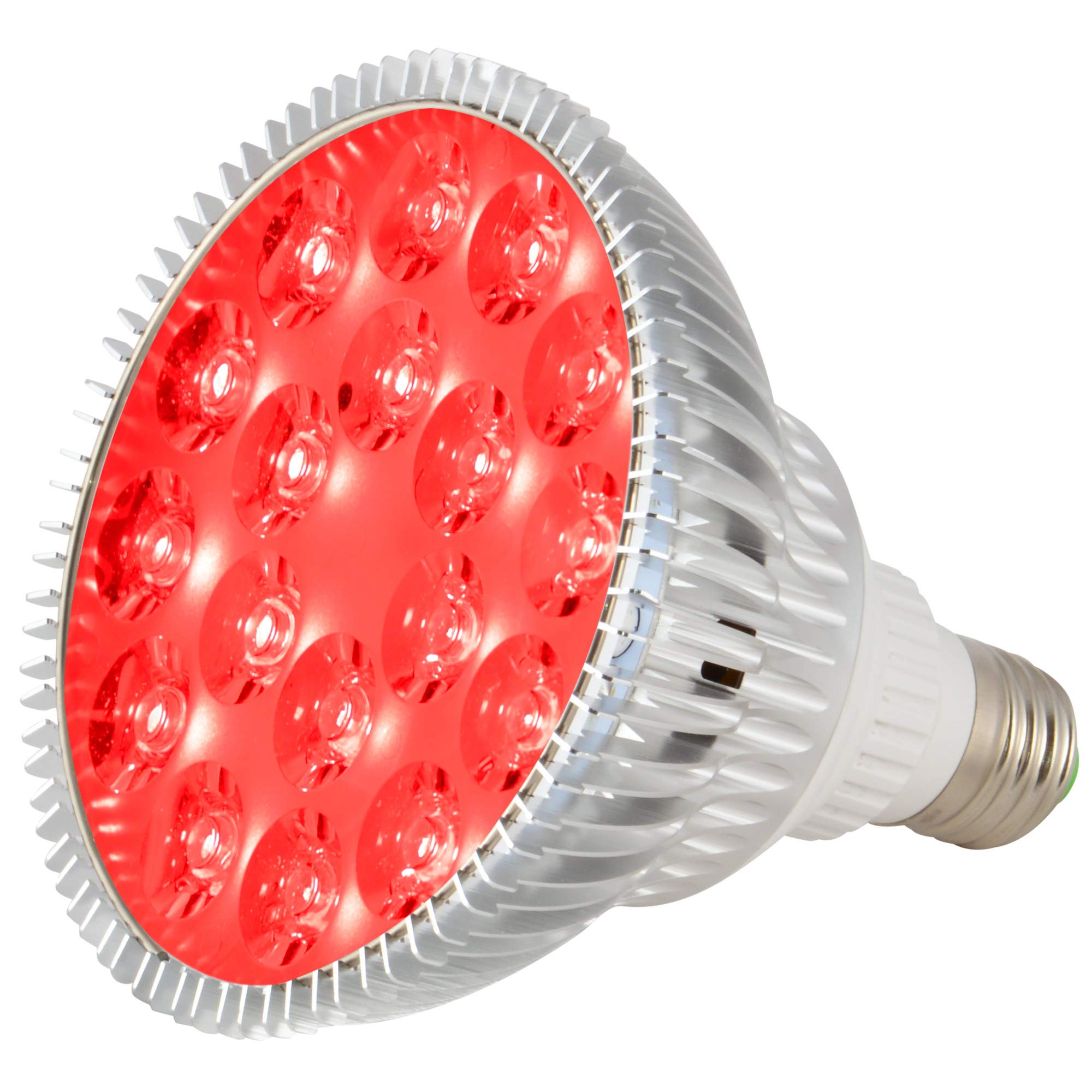 ABI LED Light Bulb 25W Deep Red 660nm for Bloom Boosting - High Power with Fan, Model GR-PAR38-25W-DR